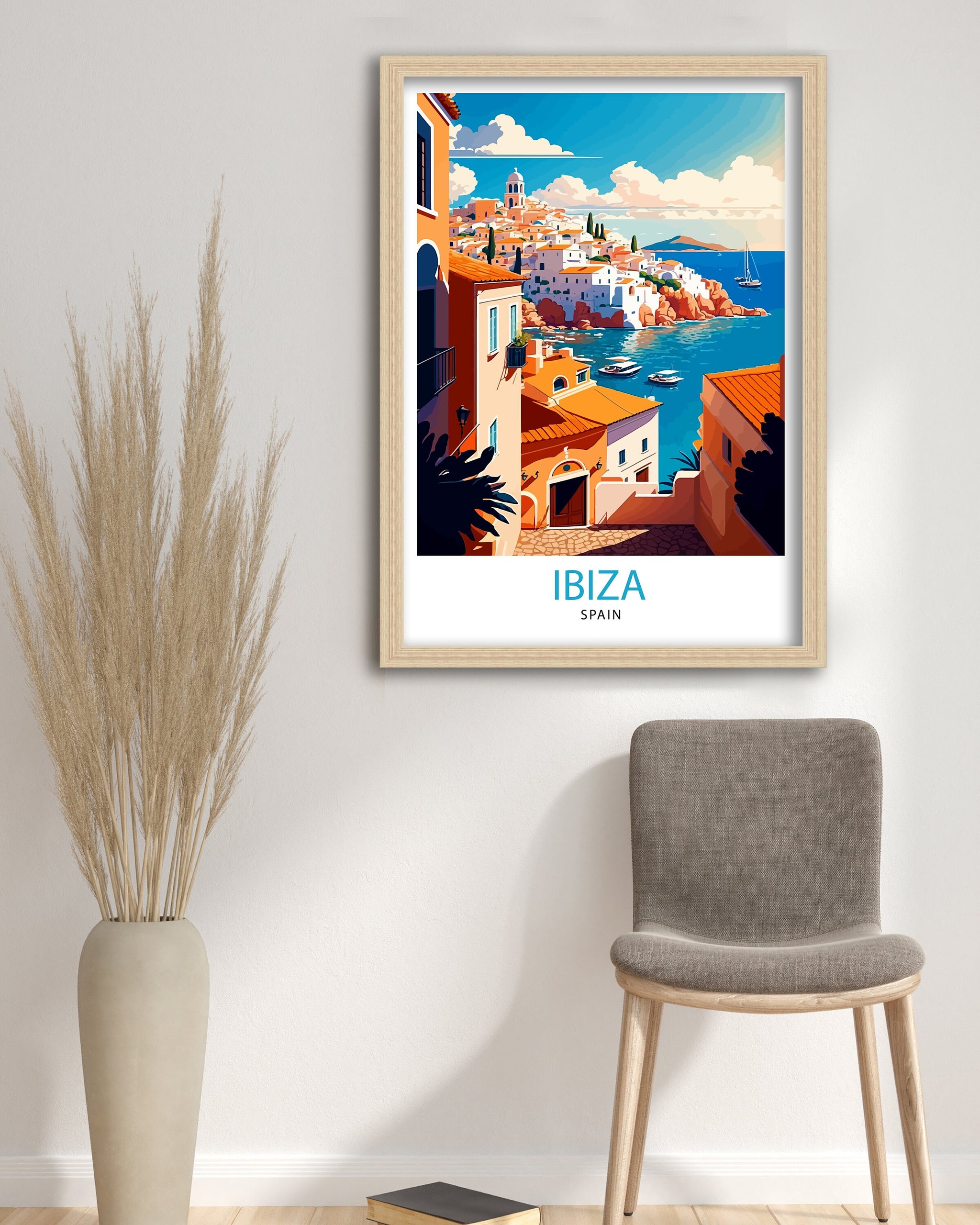 Ibiza Travel Print Ibiza Wall Art Ibiza Home Decor Ibiza Illustration Ibiza Spain Travel Poster Gift for Ibiza Lovers Spain Wall Decor