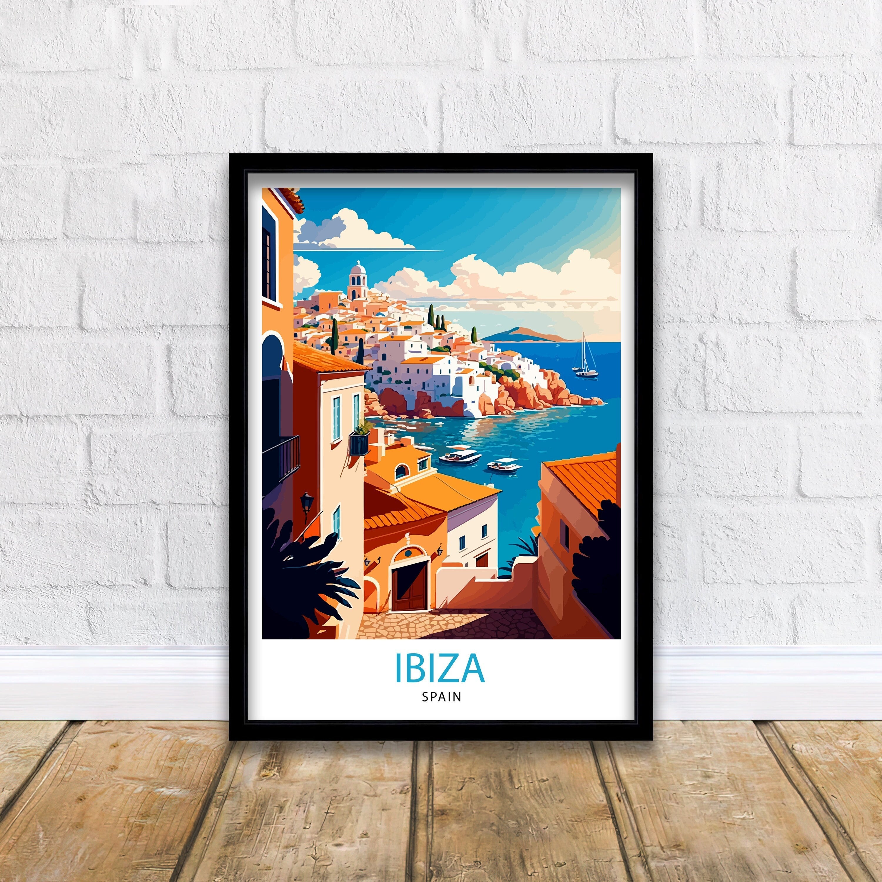 Ibiza Travel Print Ibiza Wall Art Ibiza Home Decor Ibiza Illustration Ibiza Spain Travel Poster Gift for Ibiza Lovers Spain Wall Decor