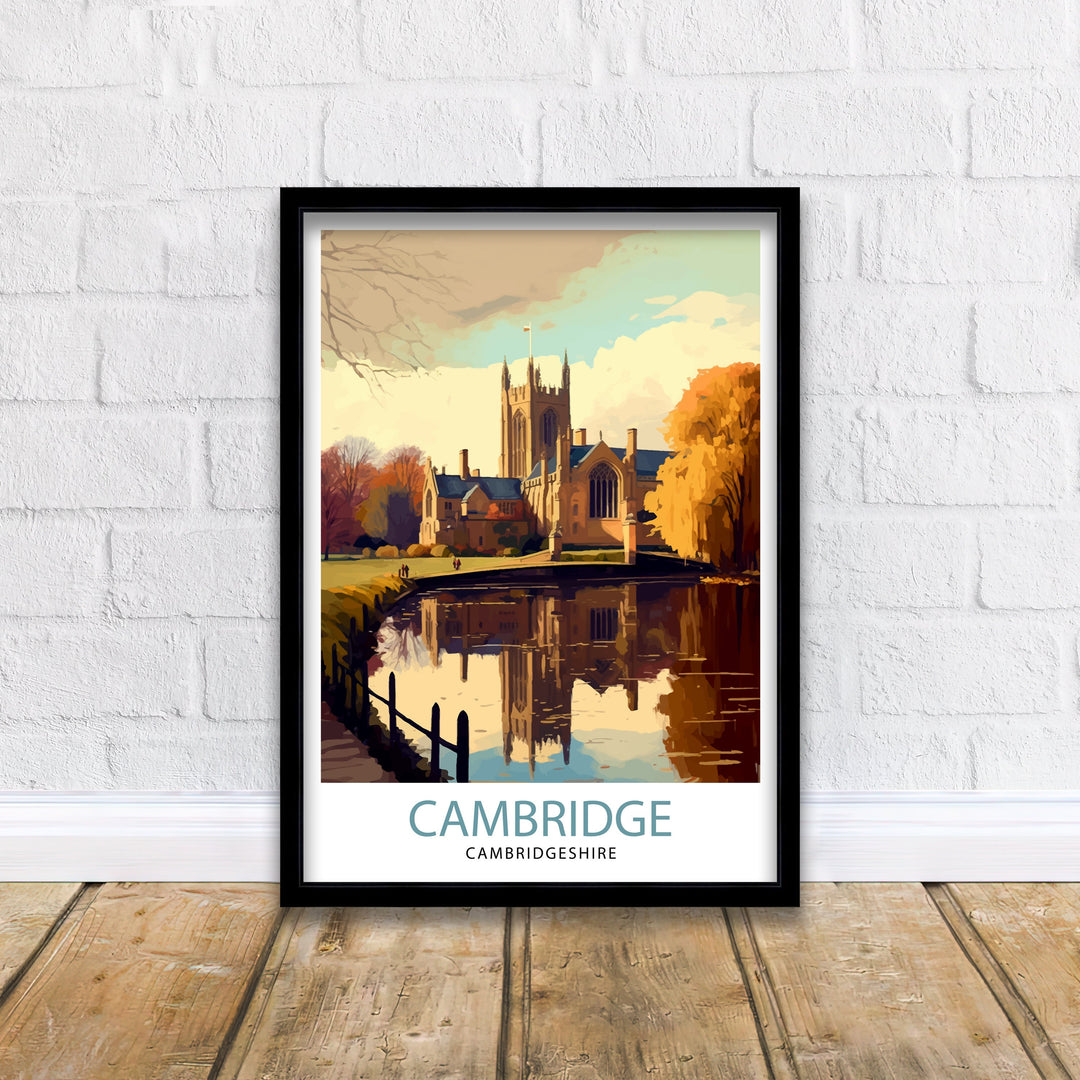 Cambridgeshire Travel Poster Cambridgeshire Wall Art Cambridgeshire Home Decor Cambridgeshire Illustration Cambridgeshire Travel Poster