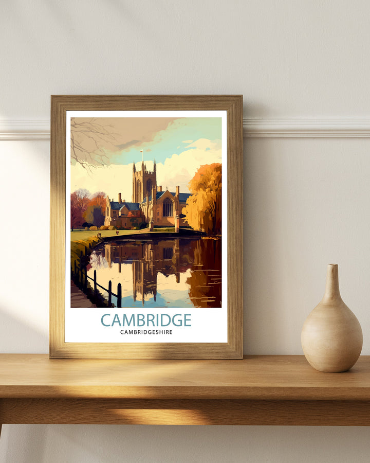 Cambridgeshire Travel Poster Cambridgeshire Wall Art Cambridgeshire Home Decor Cambridgeshire Illustration Cambridgeshire Travel Poster