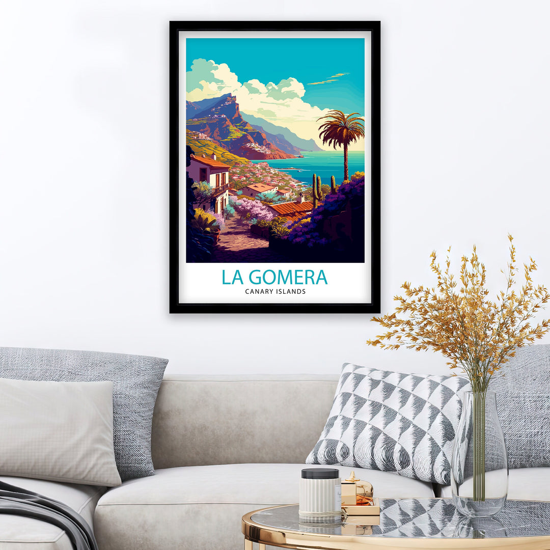 La Gomera Spain Travel Poster La Gomera Wall Art Spain Illustration Travel Poster Gift For Spain Lovers Spain Home Decor