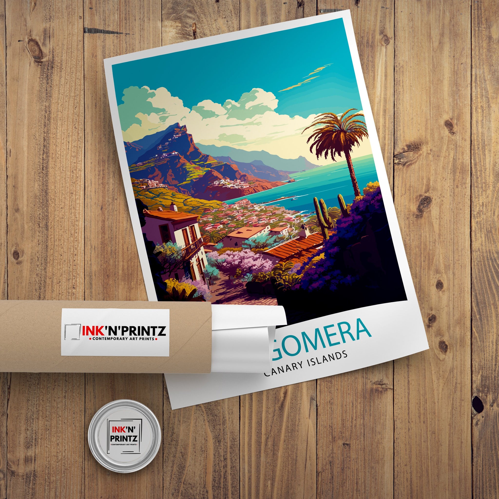La Gomera Spain Travel Print La Gomera Wall Art Spain Illustration Travel Poster Gift For Spain Lovers Spain Home Decor