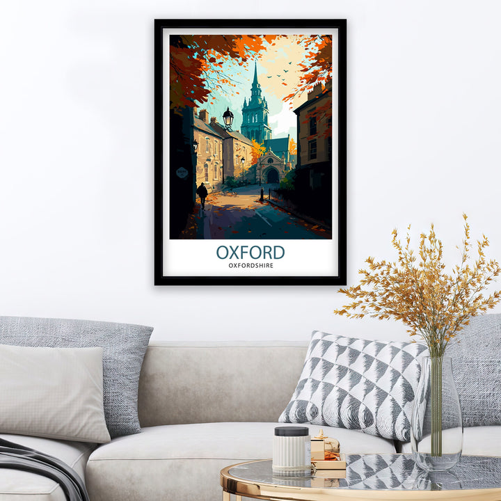 Oxford UK Travel Poster Oxford Wall Art Oxford Illustration England Travel Poster Oxfordshire Gift Oxford Home Decor