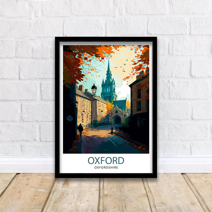 Oxford UK Travel Poster Oxford Wall Art Oxford Illustration England Travel Poster Oxfordshire Gift Oxford Home Decor