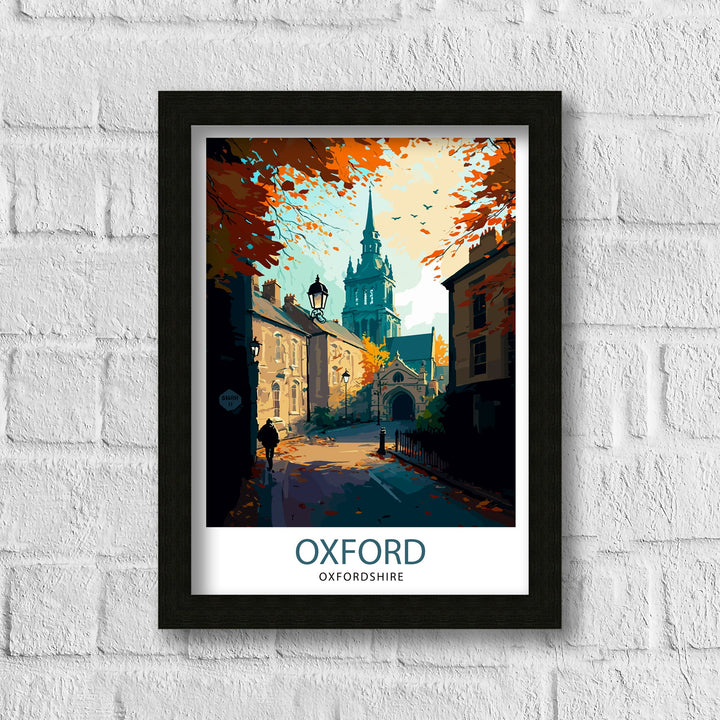 Oxford UK Travel Poster Oxford Wall Art Oxford Illustration England Travel Poster Oxfordshire Gift Oxford Home Decor