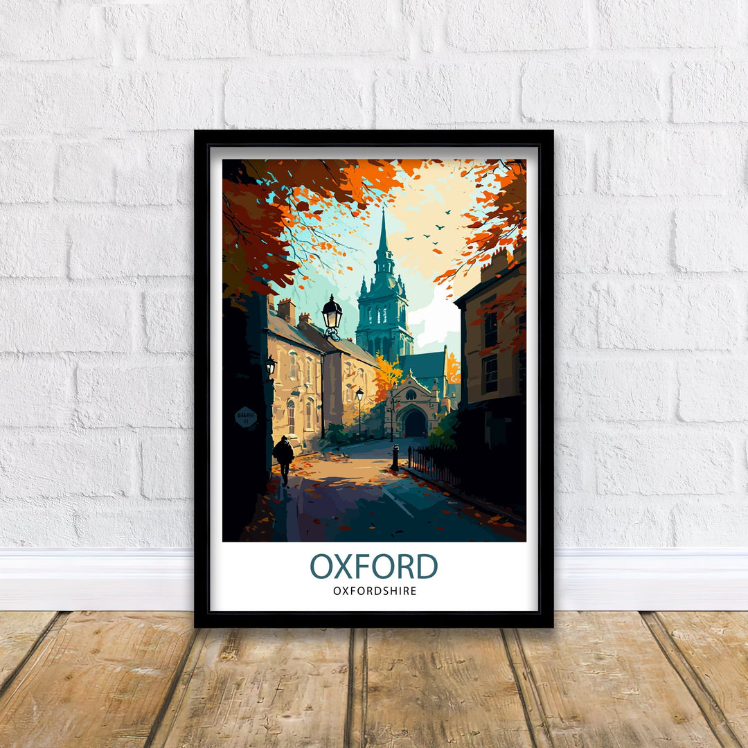 Oxford UK Travel Poster Oxford Wall Art Oxford Illustration England Travel Poster Oxfordshire Gift Oxford Home Decor