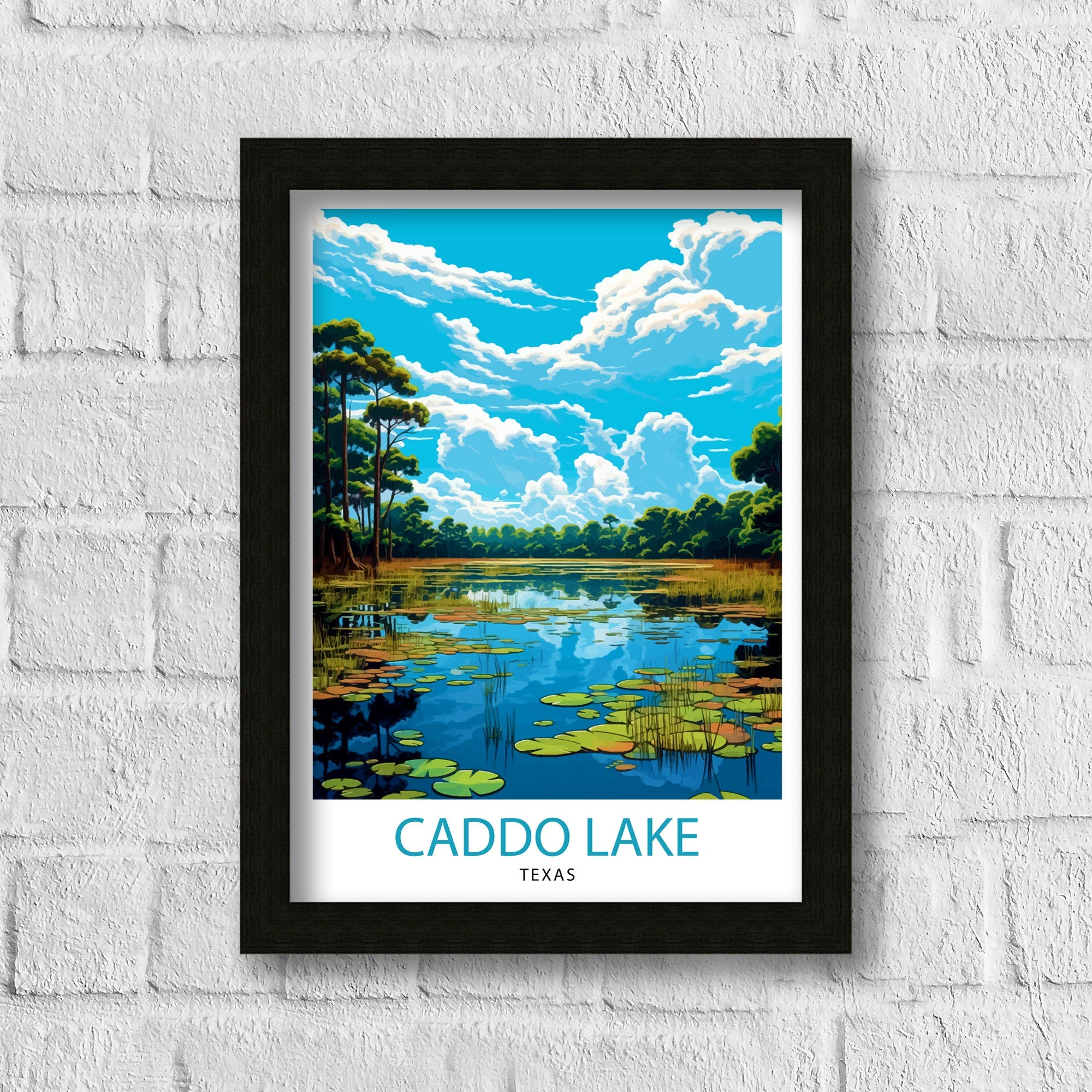 Caddo Lake Texas Travel Print| Caddo Lake Wall Art Caddo Lake Home Decor Texas Travel Poster Caddo Lake Art Print
