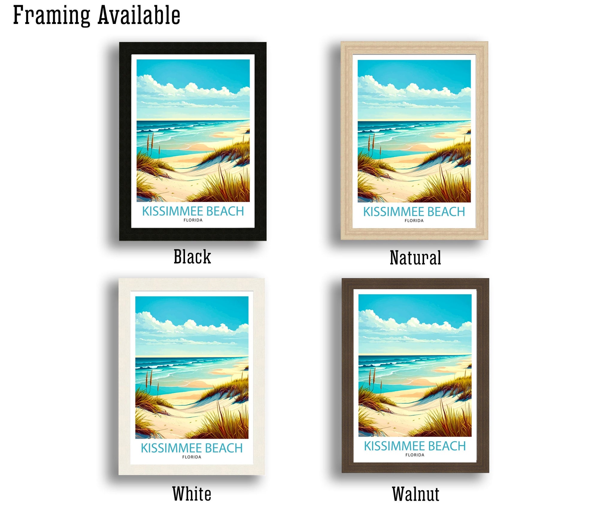 Kissimmee Florida Travel Print| Kissimmee Wall Art Kissimmee Cityscape Print Florida Travel Poster Kissimmee Home Decor Gift for Travelers