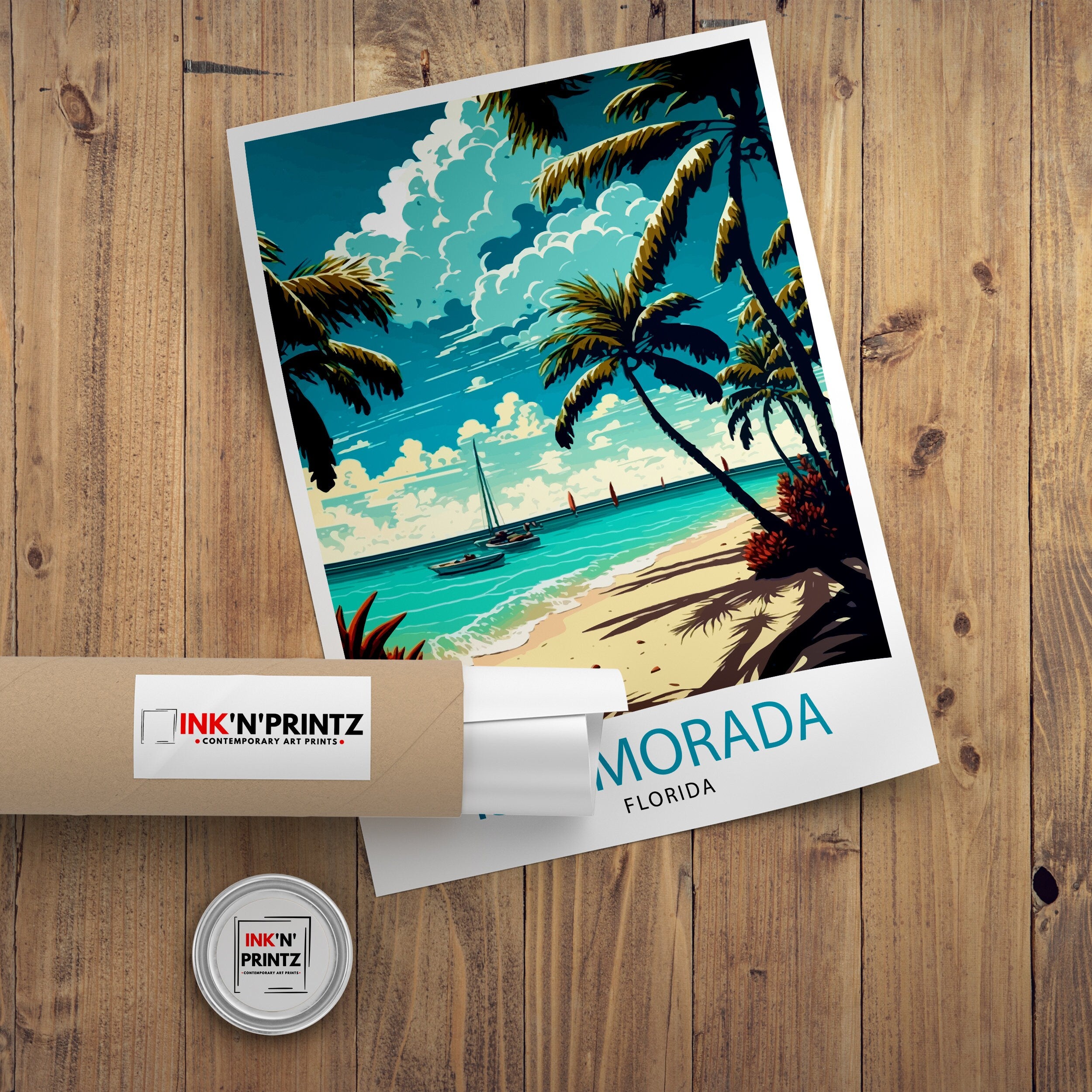 Islamorada Florida Travel Print| Islamorada Wall Art Florida Keys Illustration Travel Poster Gift For Florida Traveler Home Decor