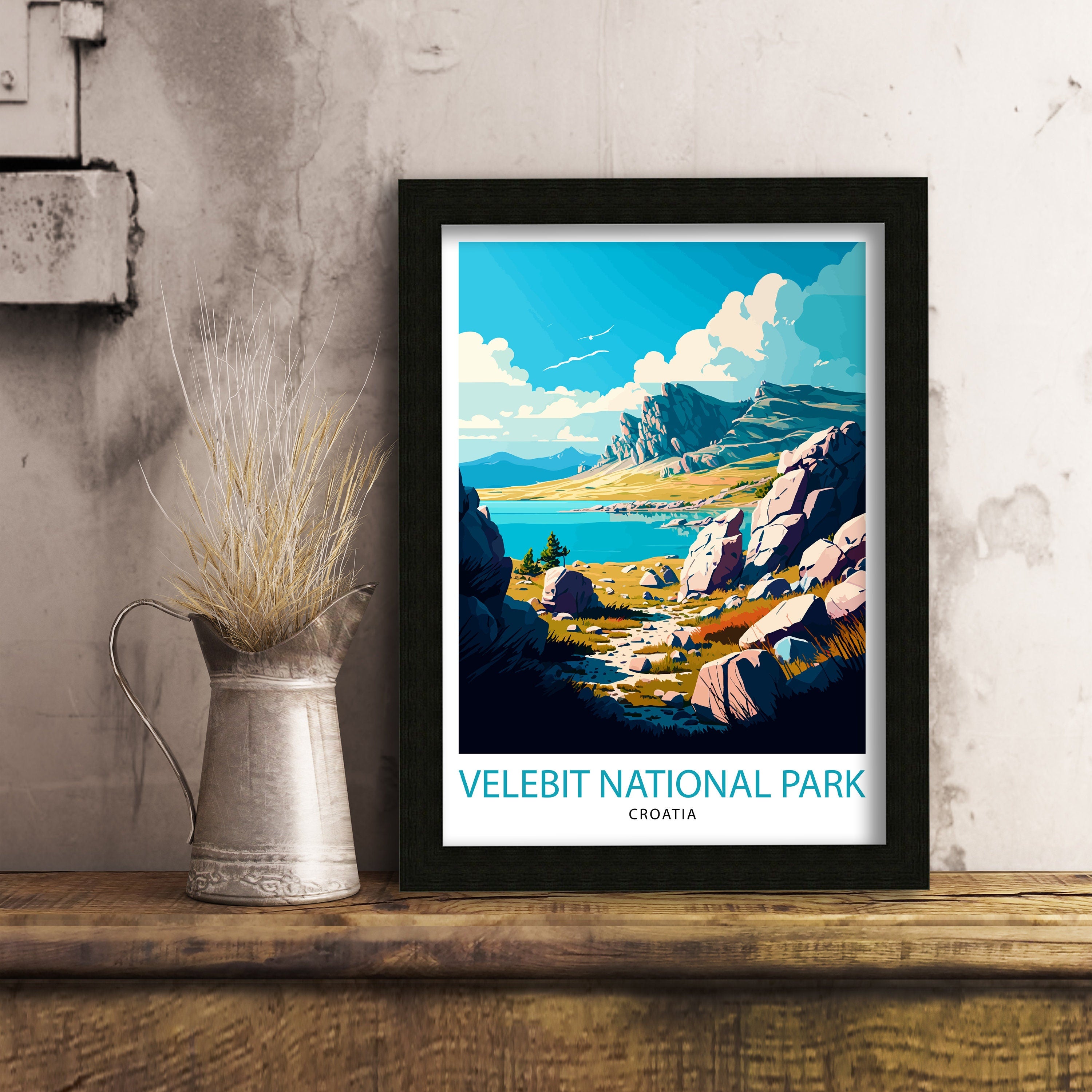 Velebit National Park Art Print, Croatia Travel Poster