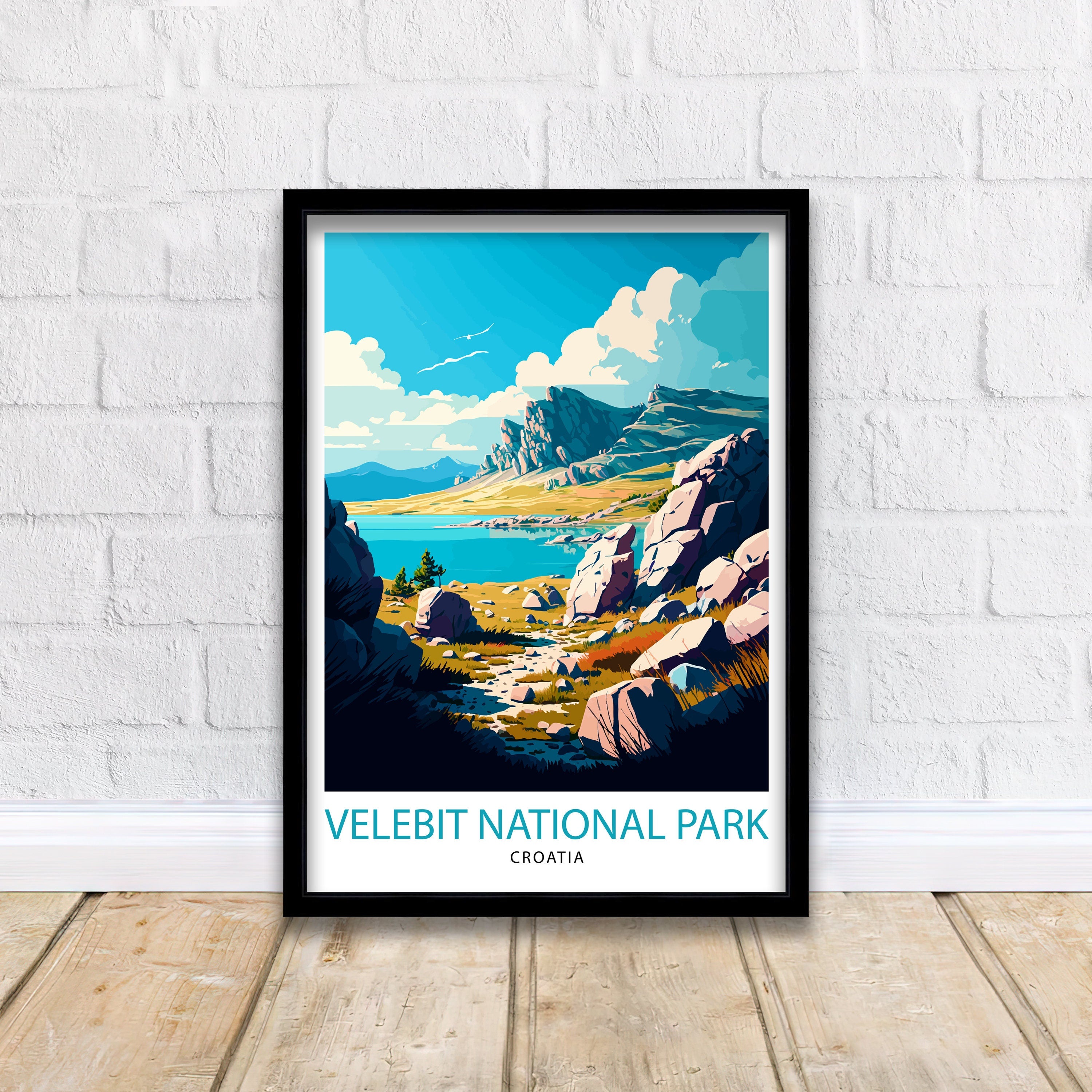 Velebit National Park Art Print, Croatia Travel Poster