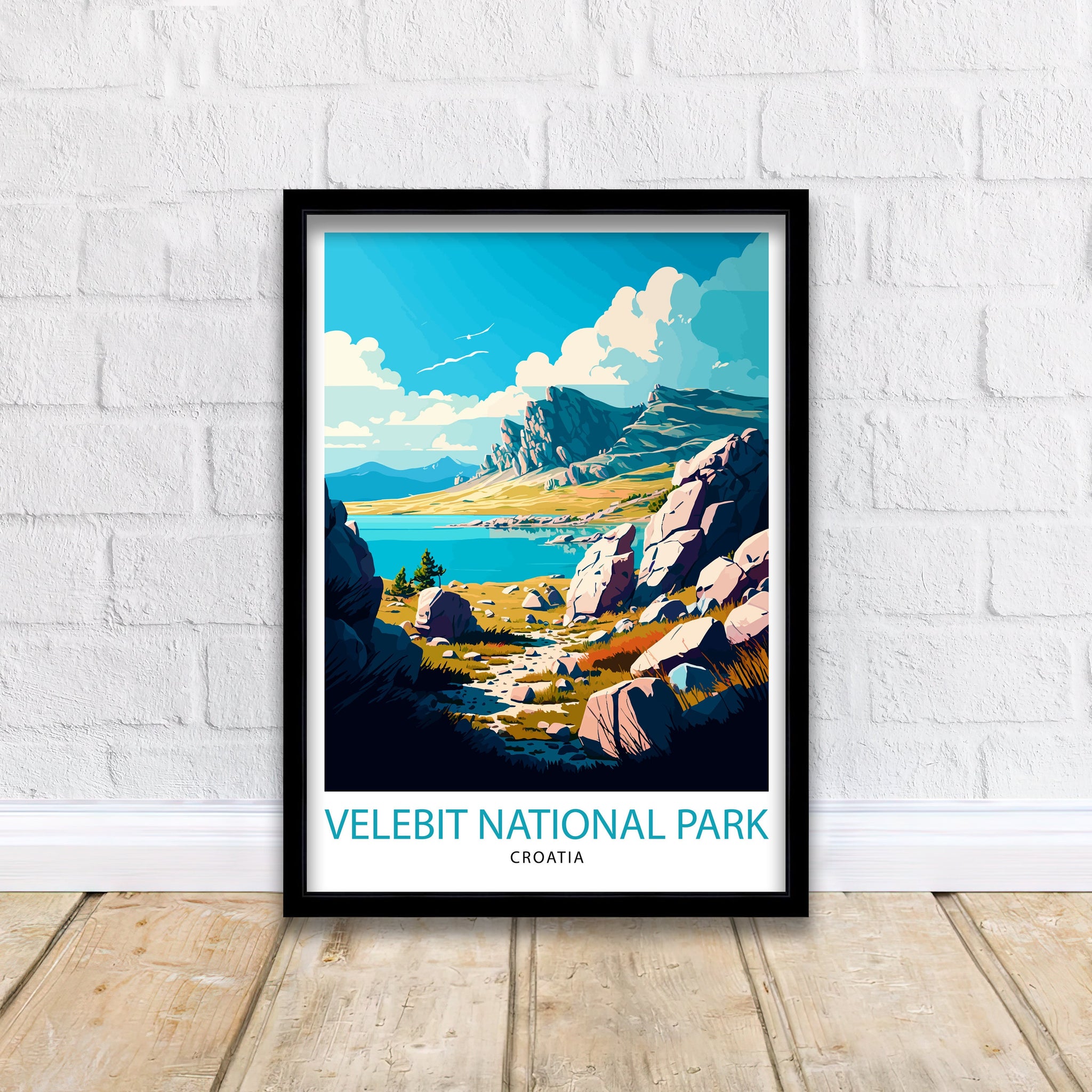 Velebit National Park Art Print, Croatia Travel Poster