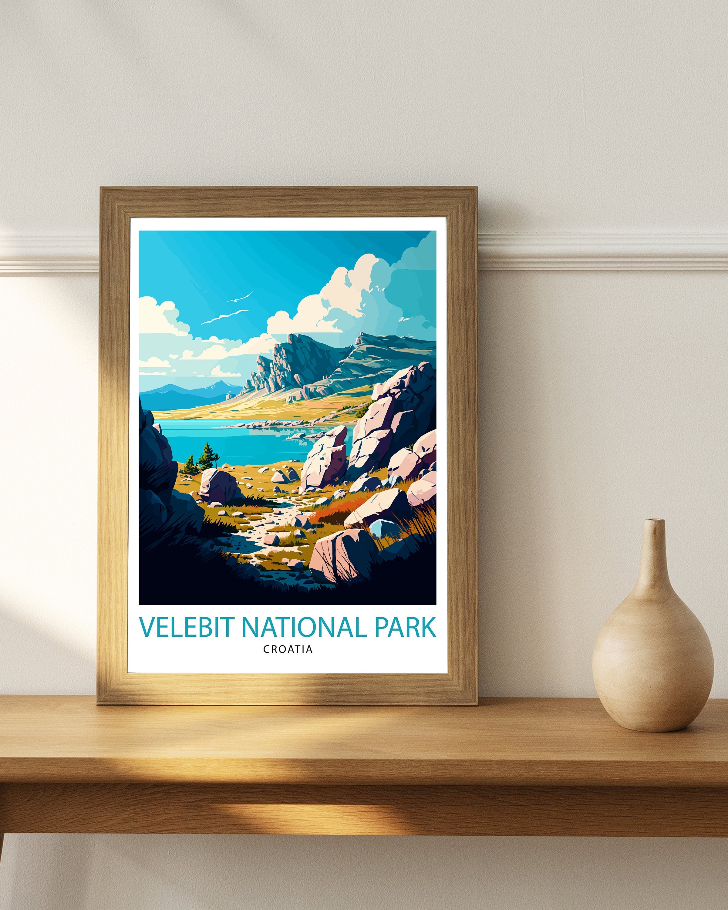 Velebit National Park Art Print, Croatia Travel Poster