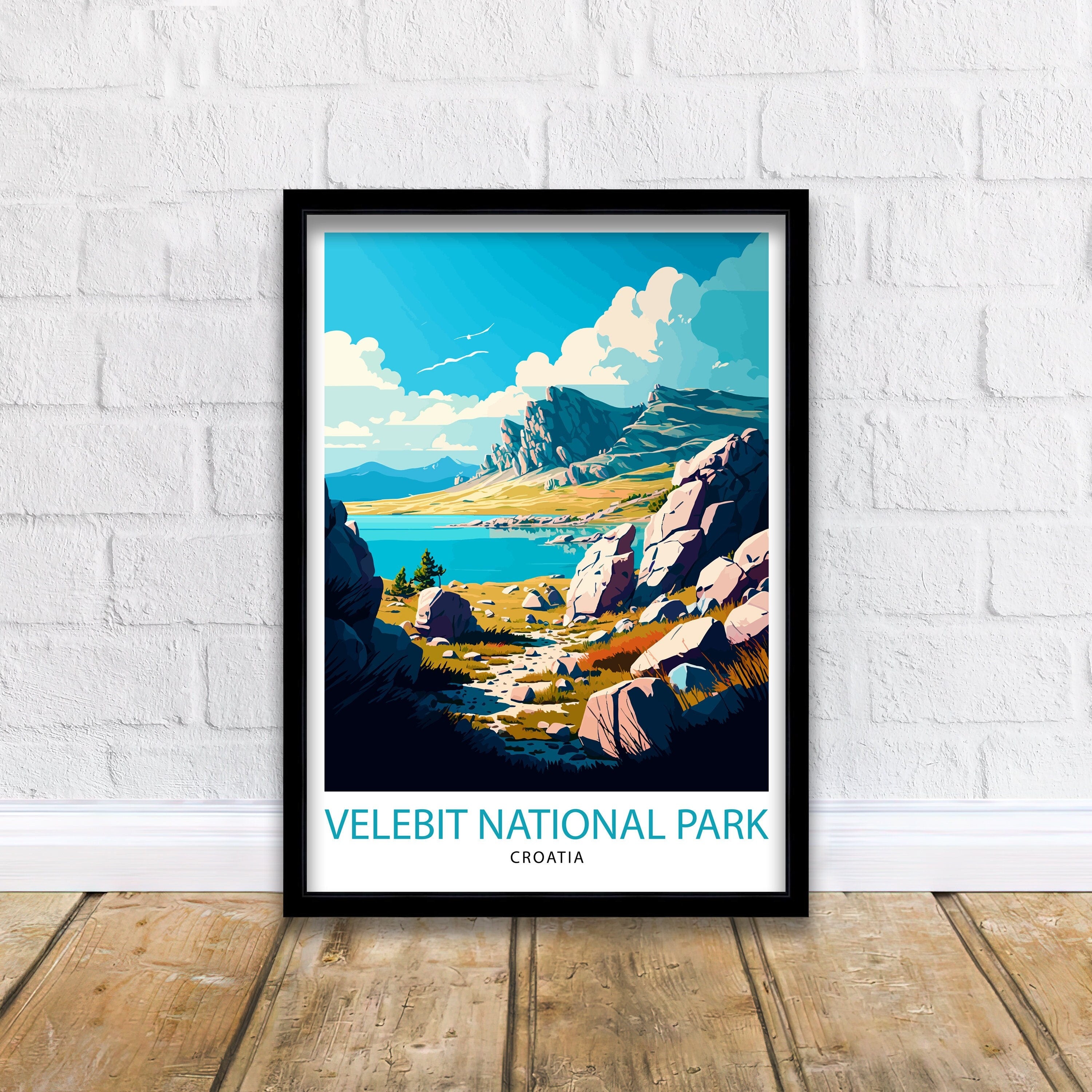 Velebit National Park Art Print, Croatia Travel Poster