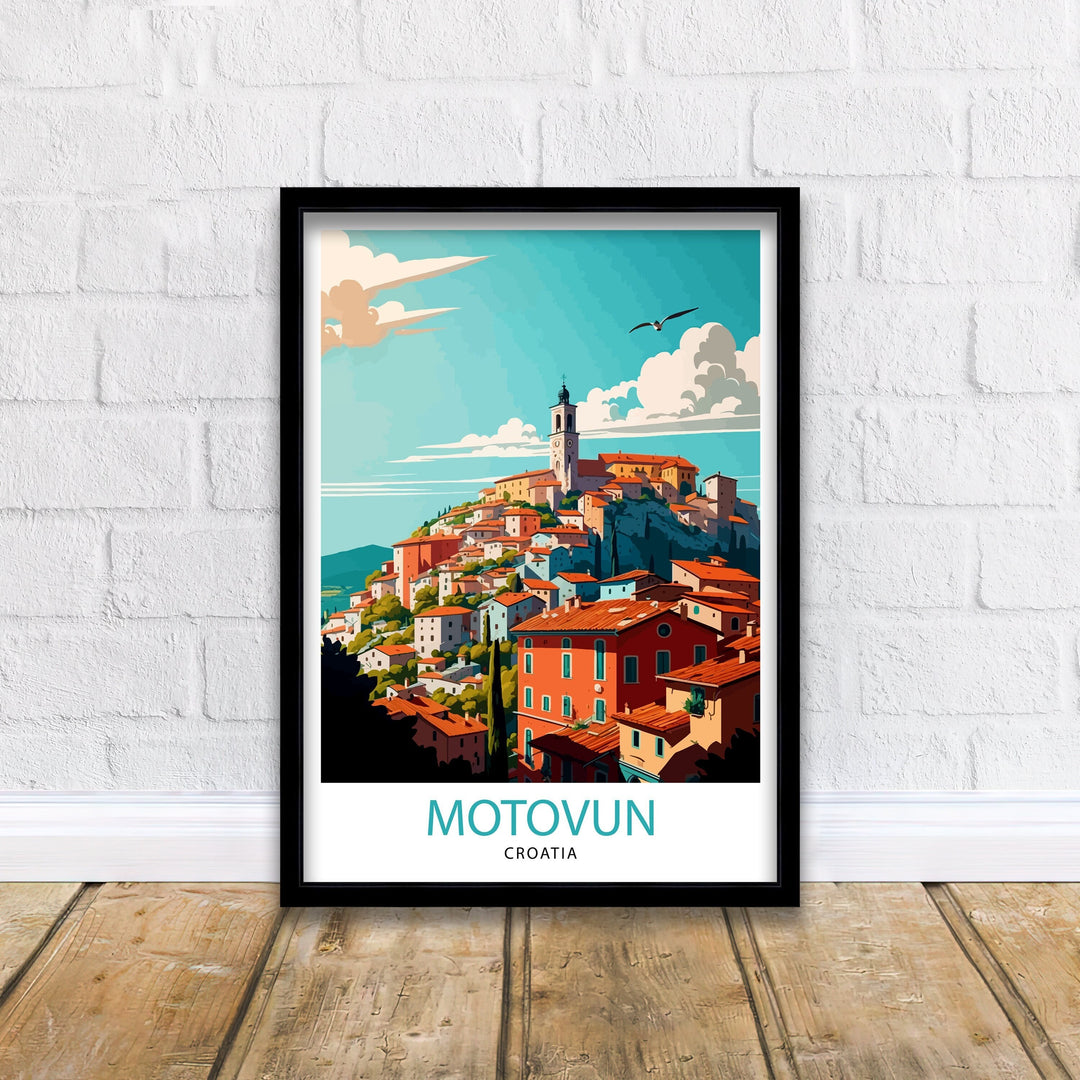 Motovun Croatia Travel Poster Motovun Wall Art Motovun Home Decor Motovun Illustration Croatia Travel Poster Motovun Gift