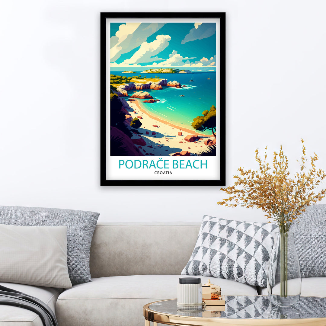 Podrace Beach Croatia Travel Poster