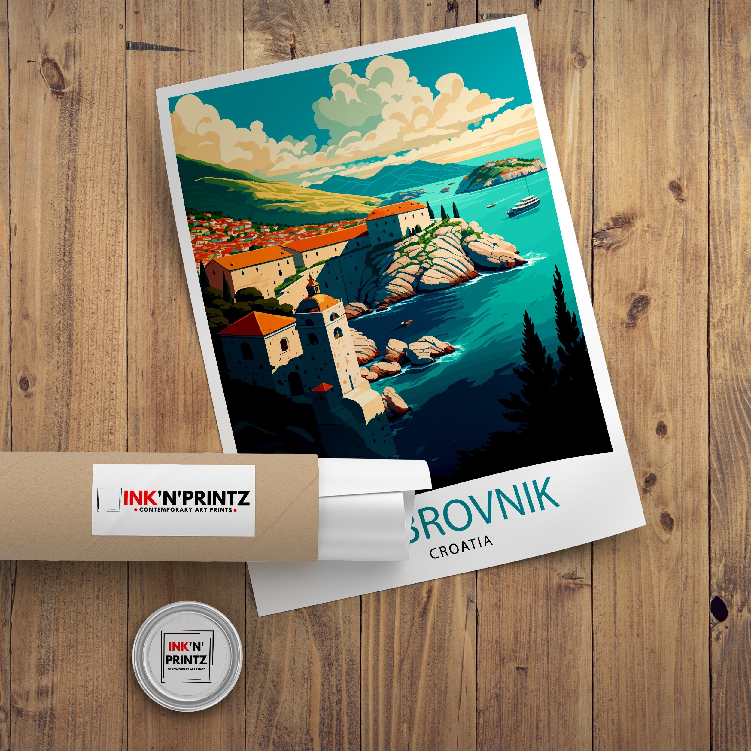 Dubrovnik Croatia Travel Print Dubrovnik Wall Art Croatia Illustration Dubrovnik Travel Poster Gift for Dubrovnik Croatia Home Decor