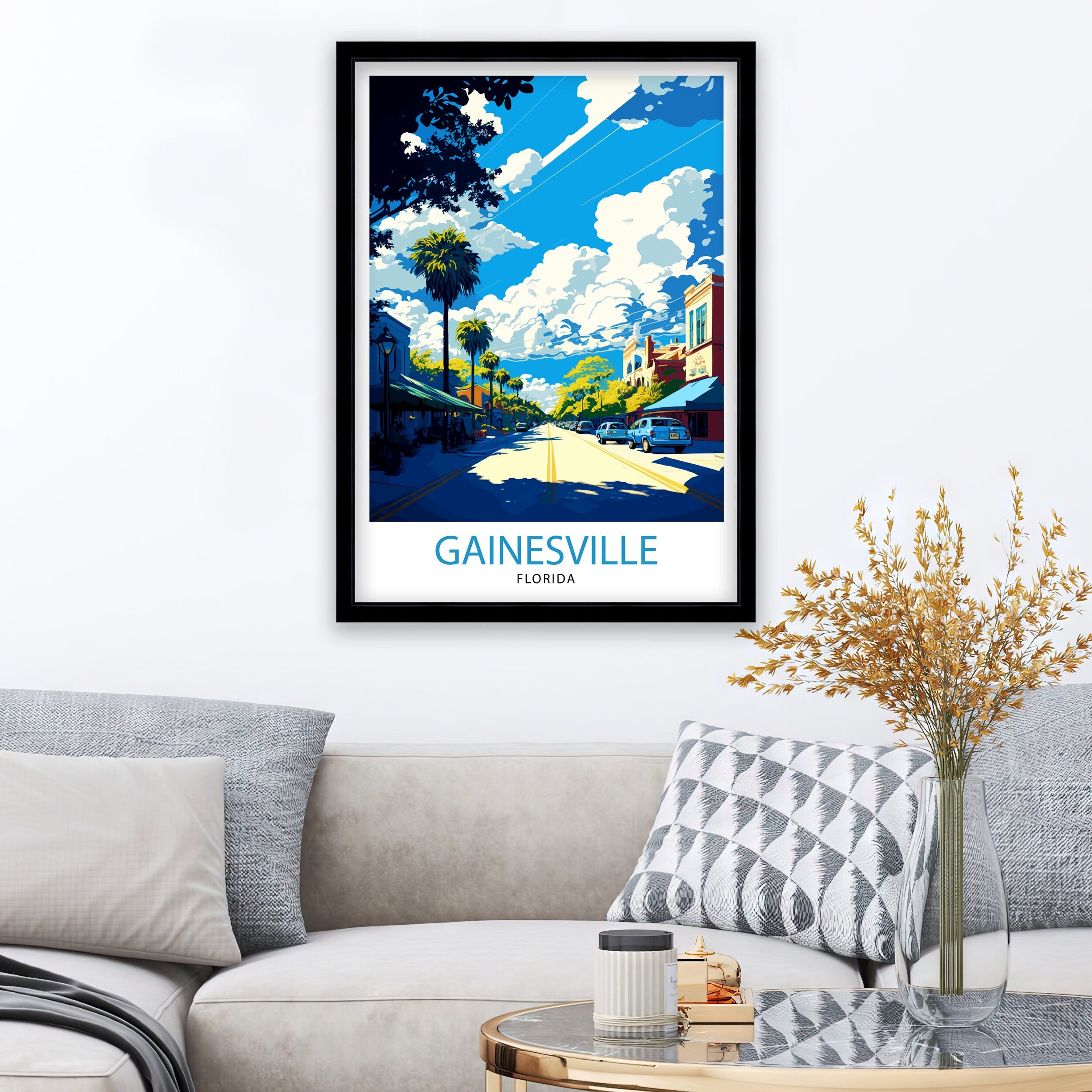 Gainesville Florida Travel Print| Gainesville Wall Decor Gainesville Home Living Decor Gainesville Illustration Travel Gainesville