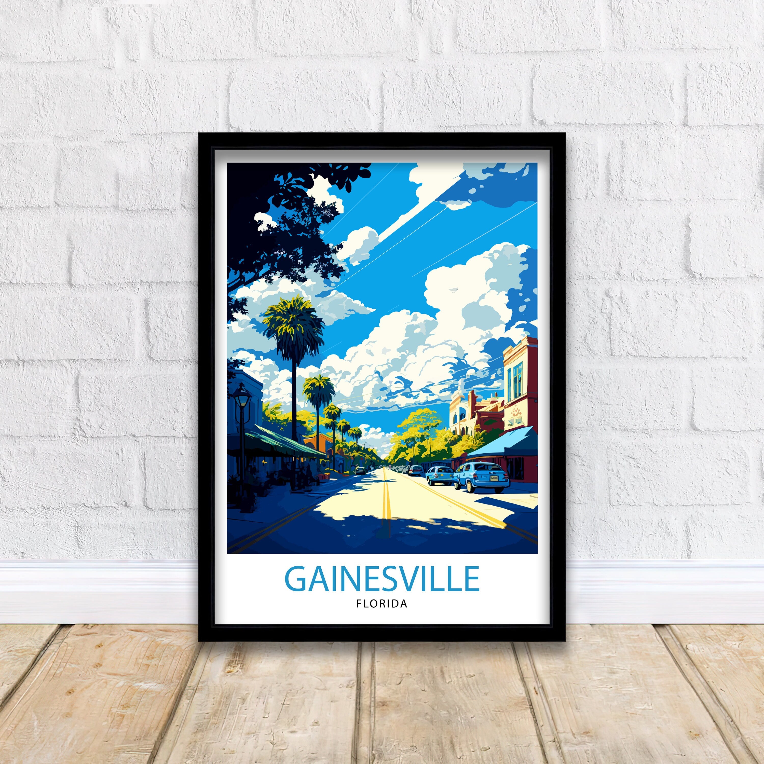 Gainesville Florida Travel Print| Gainesville Wall Decor Gainesville Home Living Decor Gainesville Illustration Travel Gainesville