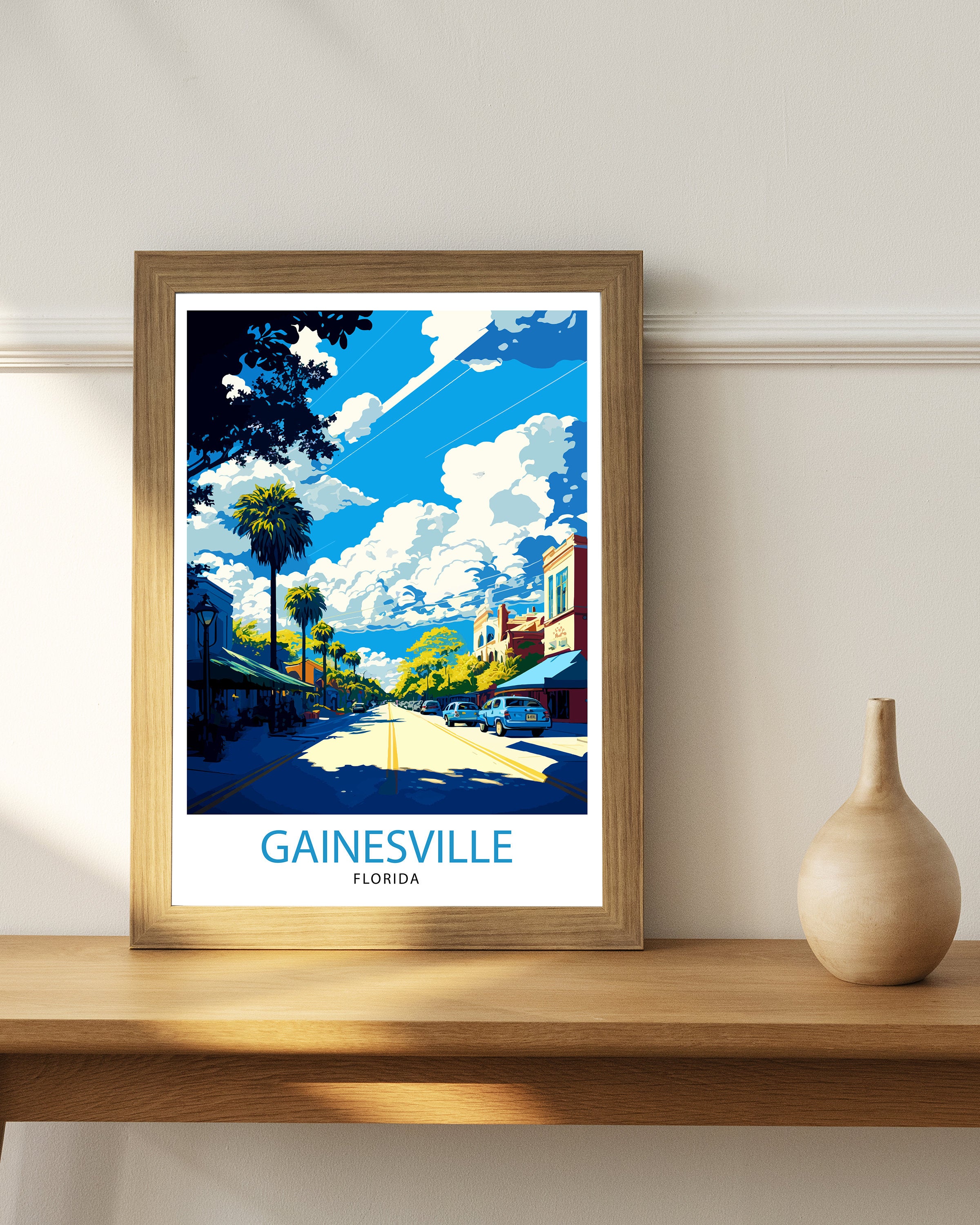 Gainesville Florida Travel Print| Gainesville Wall Decor Gainesville Home Living Decor Gainesville Illustration Travel Gainesville