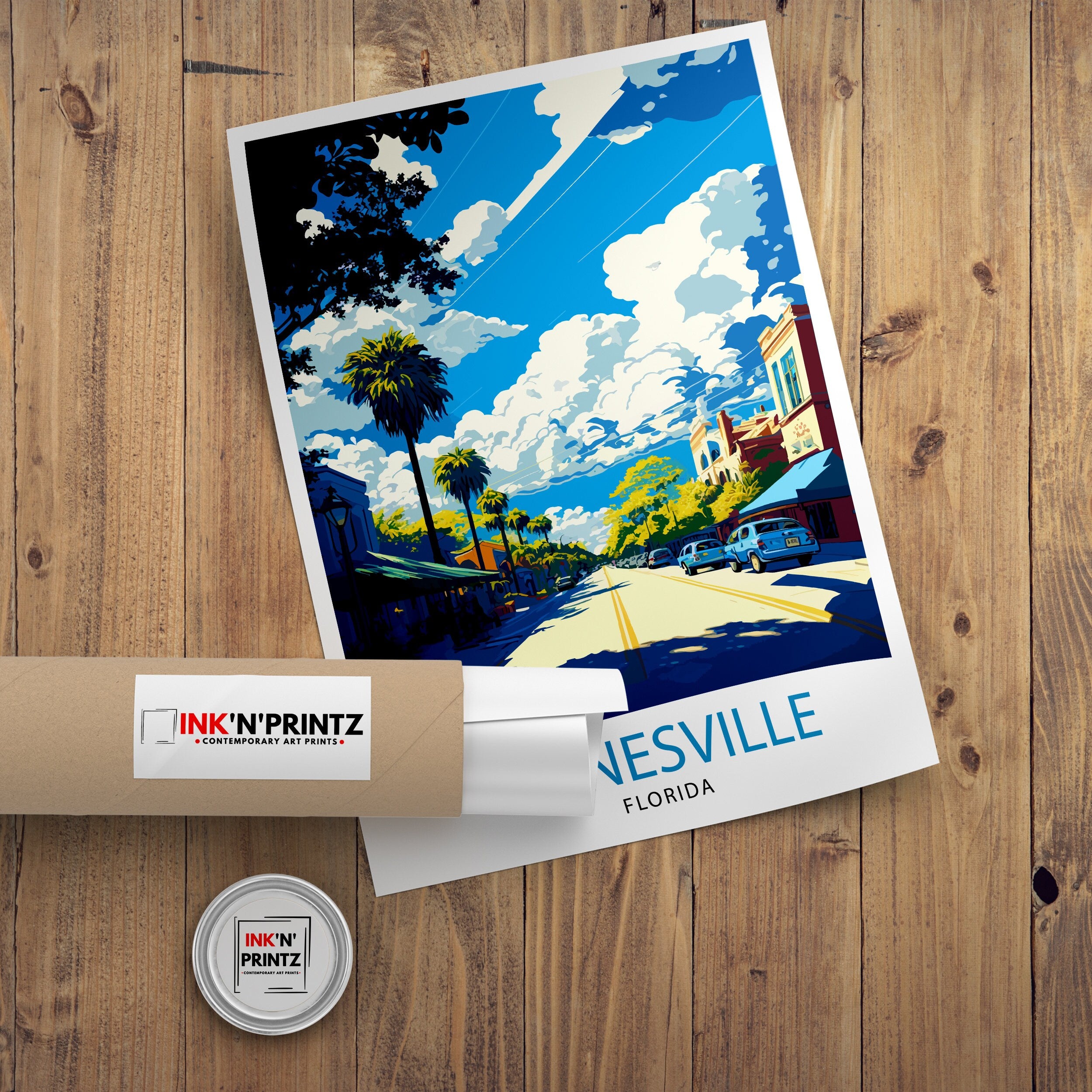 Gainesville Florida Travel Print| Gainesville Wall Decor Gainesville Home Living Decor Gainesville Illustration Travel Gainesville
