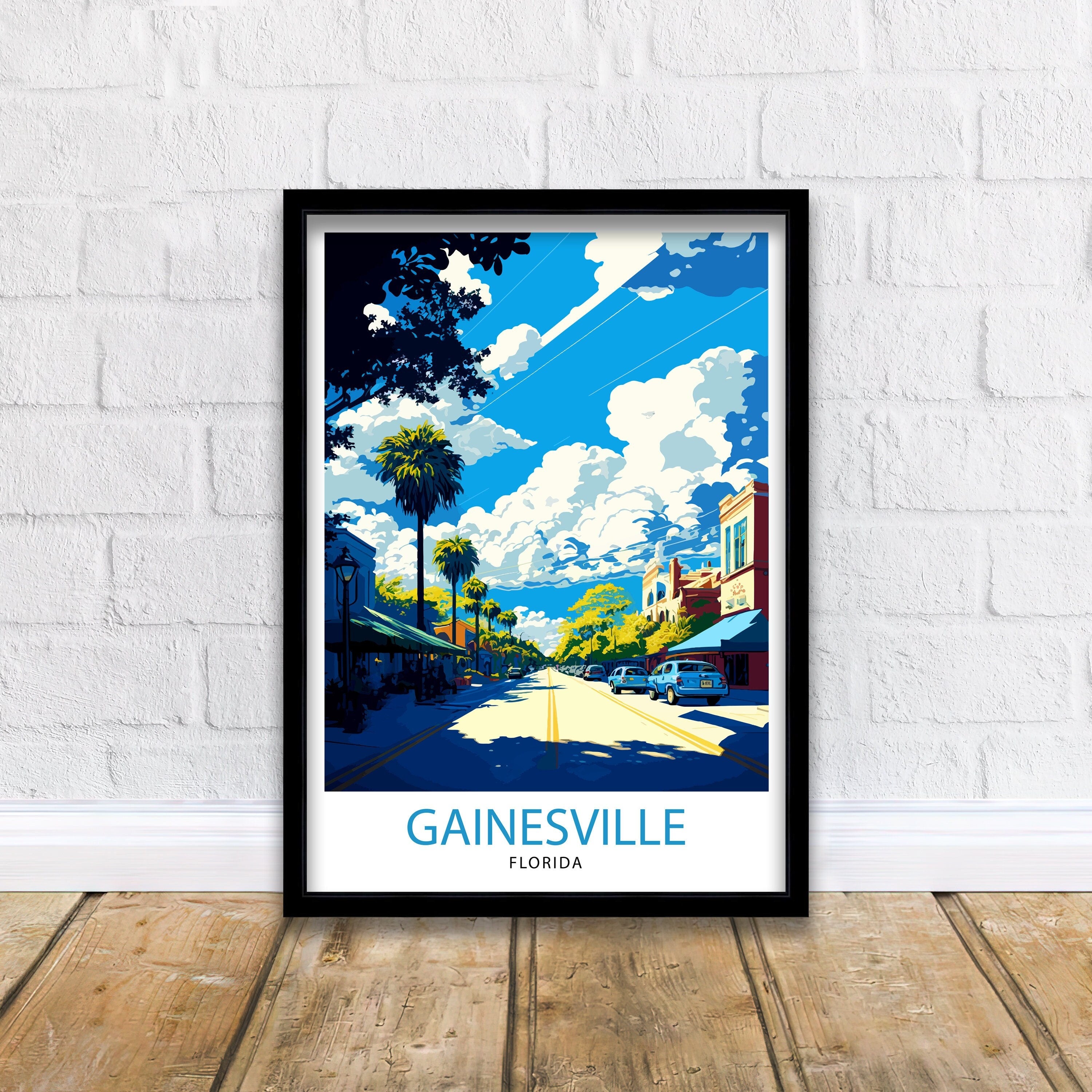 Gainesville Florida Travel Print| Gainesville Wall Decor Gainesville Home Living Decor Gainesville Illustration Travel Gainesville