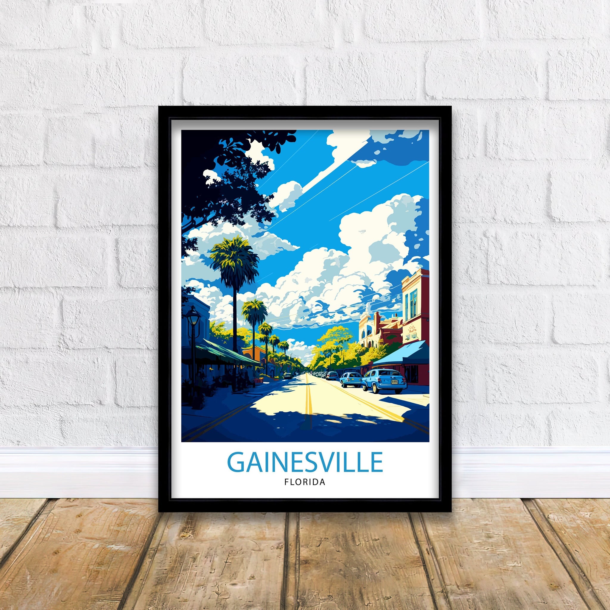 Gainesville Florida Travel Print| Gainesville Wall Decor Gainesville Home Living Decor Gainesville Illustration Travel Gainesville