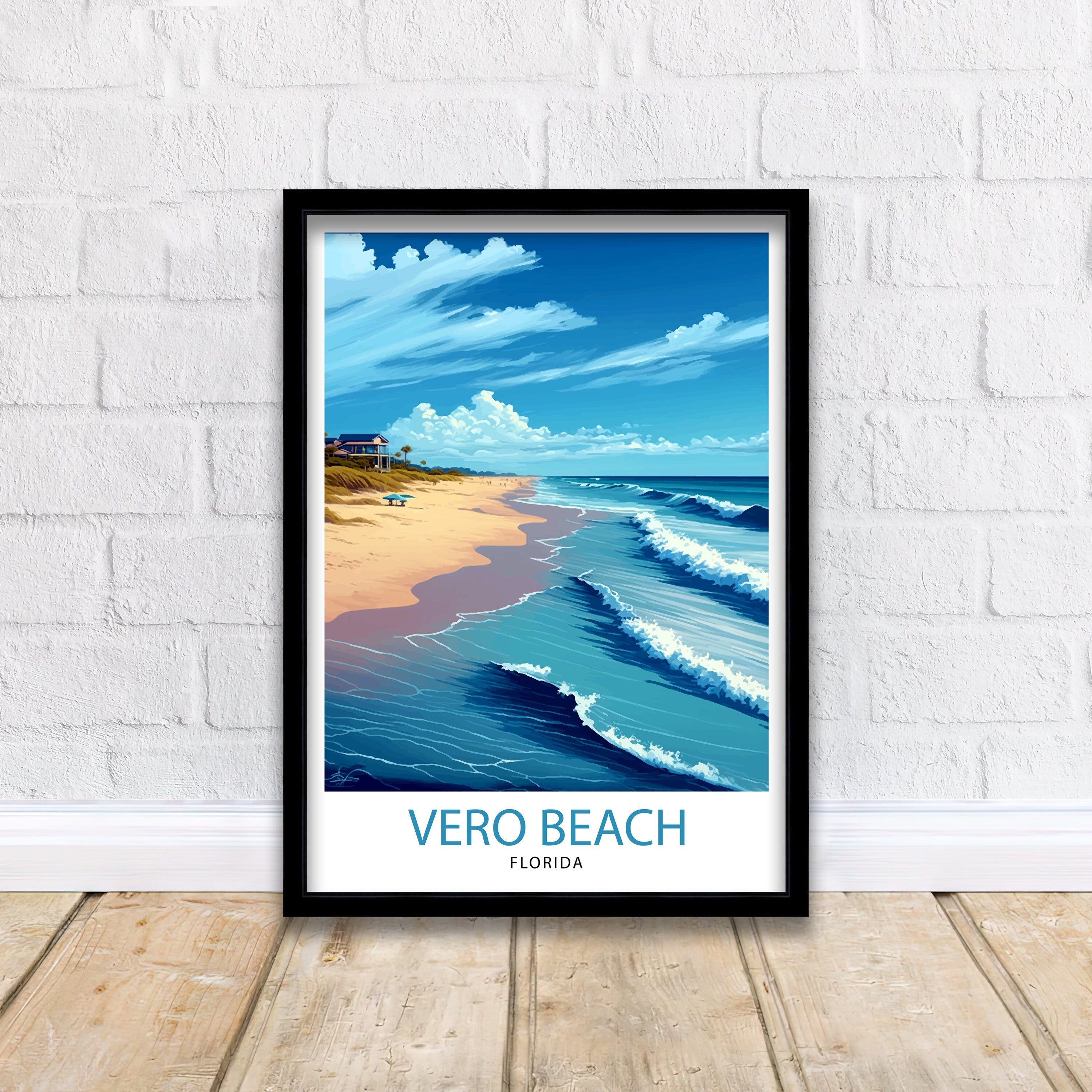 Vero Beach Florida Travel Print| Vero Beach Wall Art Vero Beach Home Decor Vero Beach Illustration Travel Poster Gift For Vero Beach Florida