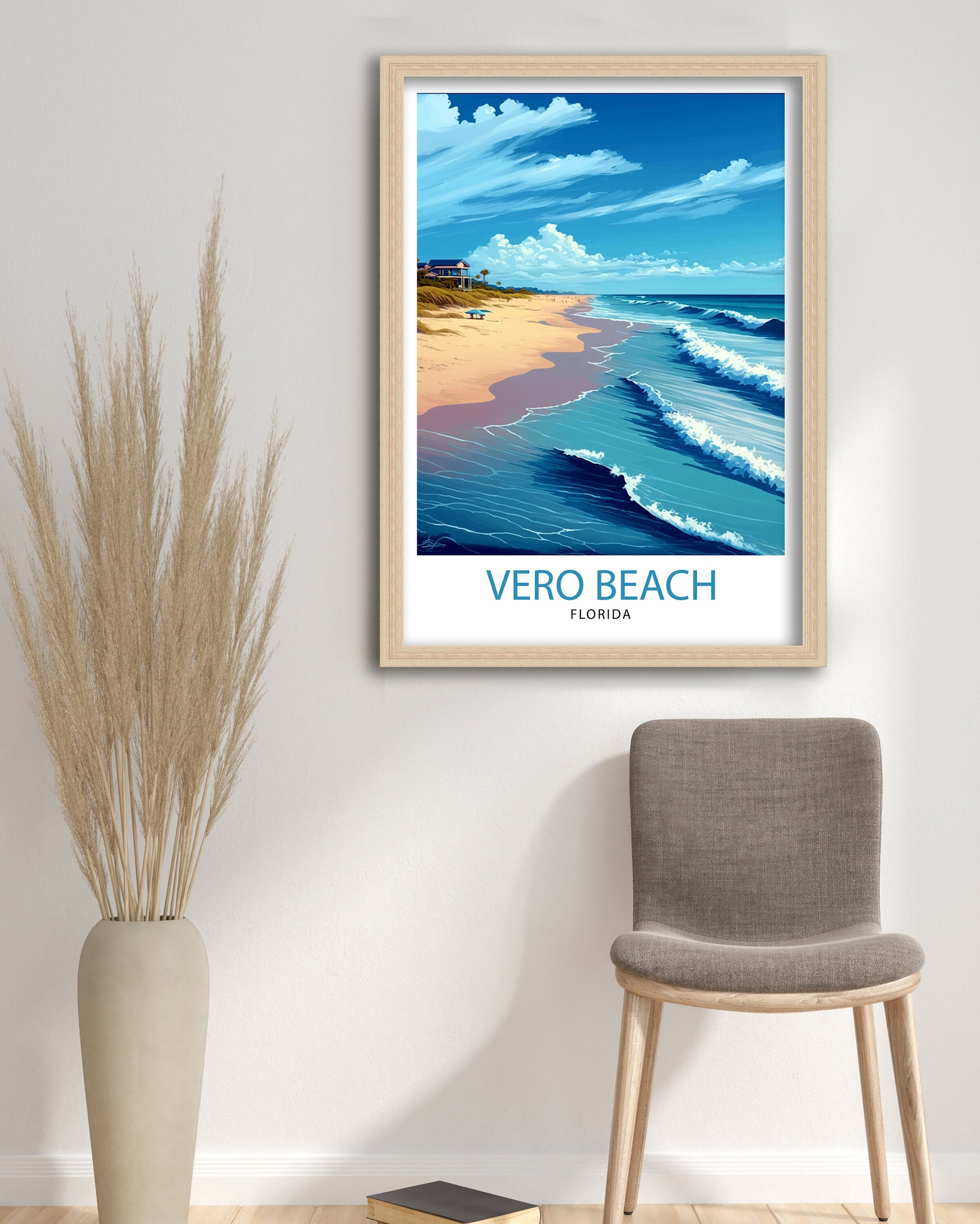 Vero Beach Florida Travel Print| Vero Beach Wall Art Vero Beach Home Decor Vero Beach Illustration Travel Poster Gift For Vero Beach Florida