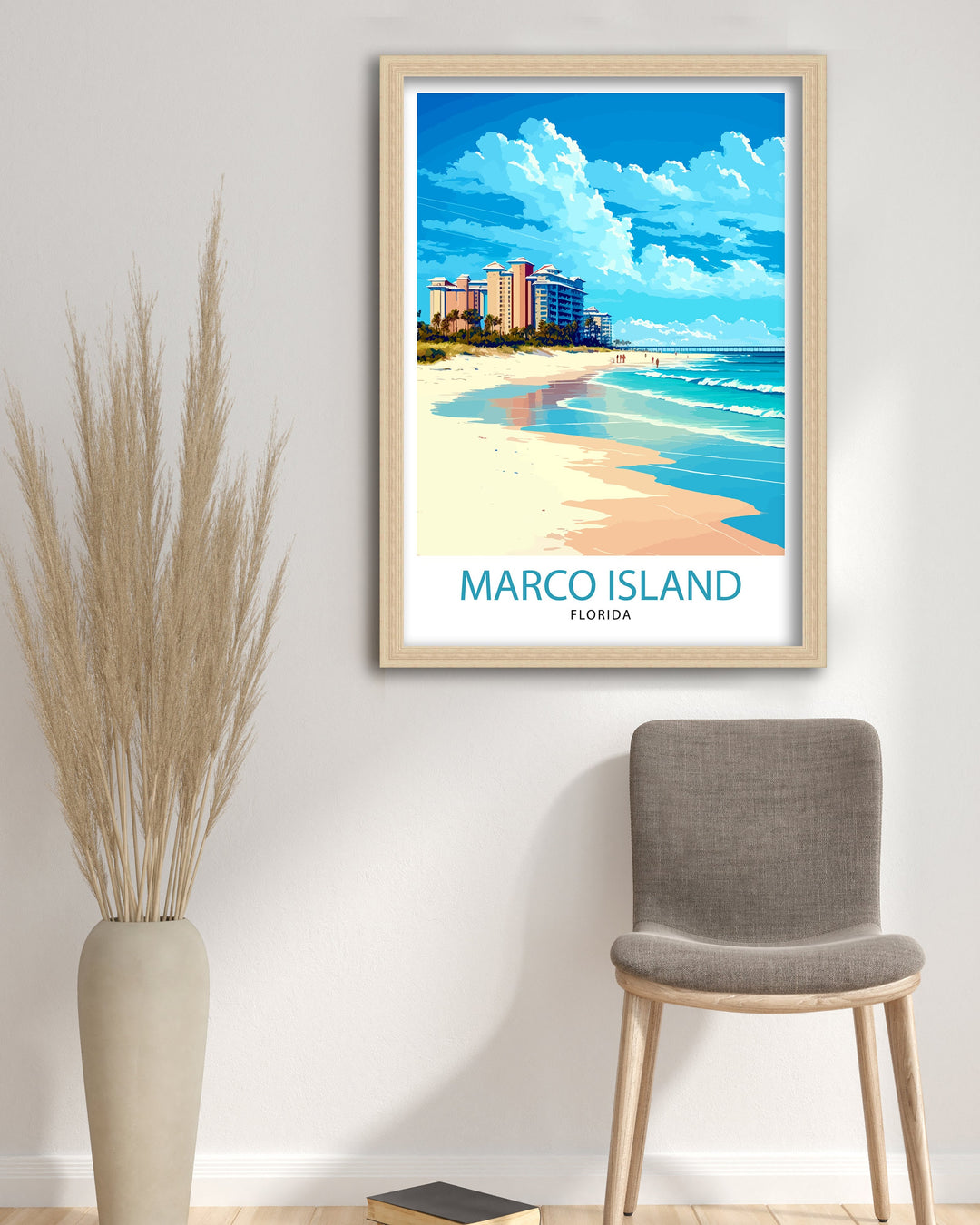 Marco Island Florida Travel Print| Marco Island Wall Art Marco Island Poster Florida Travel Print Beach Decor, Florida Wall Art, Travel Gift