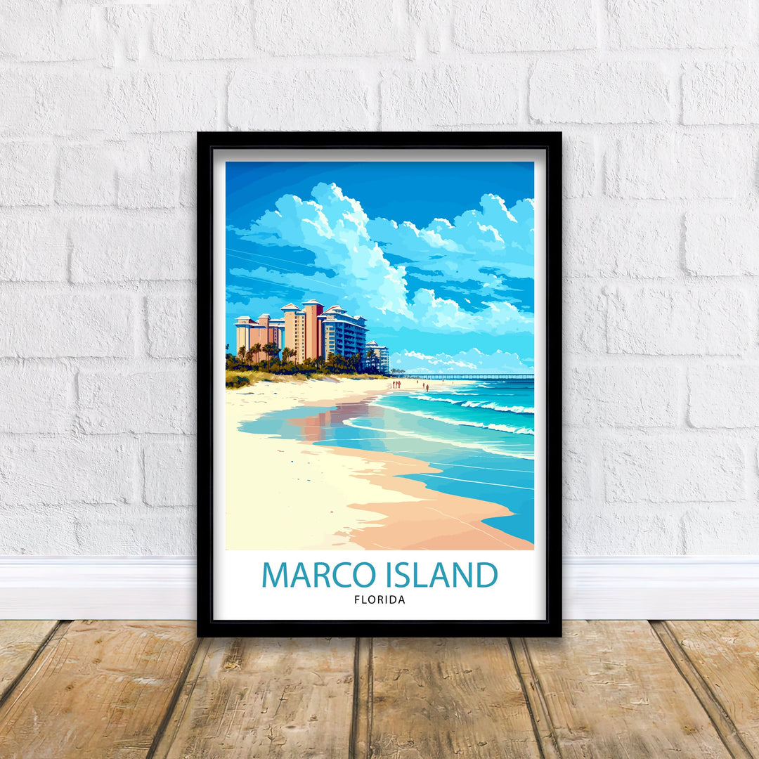 Marco Island Florida Travel Print| Marco Island Wall Art Marco Island Poster Florida Travel Print Beach Decor, Florida Wall Art, Travel Gift