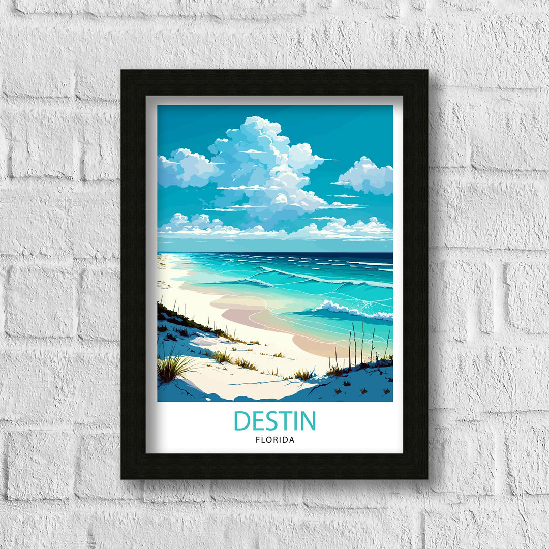Destin Beach Florida Travel Print|, Beach Wall Art, Florida Travel Poster, Coastal Decor, Beach House Decor, Vacation Print, Travel Gift