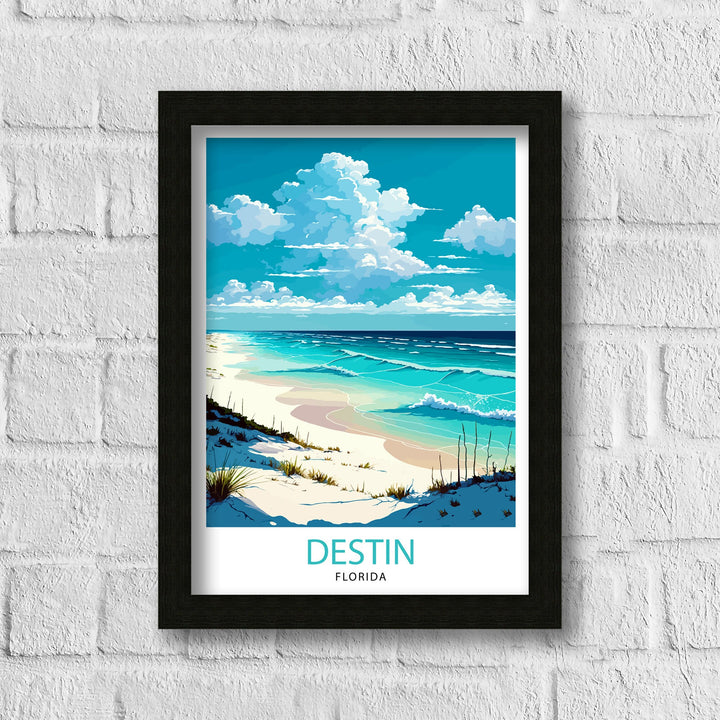 Destin Beach Florida Travel Print|, Beach Wall Art, Florida Travel Poster, Coastal Decor, Beach House Decor, Vacation Print, Travel Gift