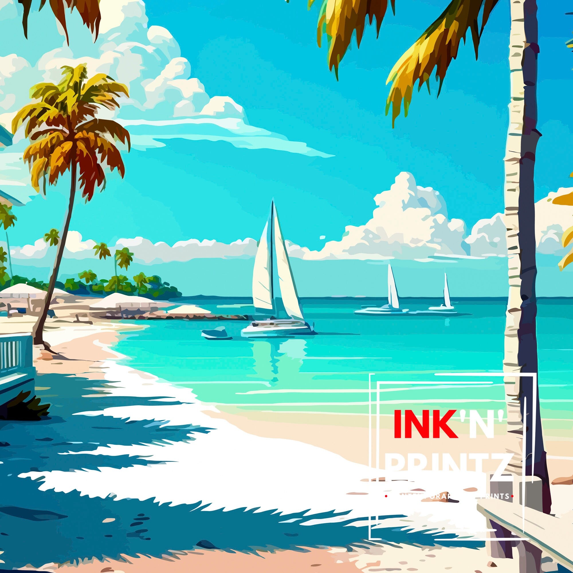 Key West Florida Travel Print| Key West Wall Decor Key West Home Living Decor Key West Illustration Travel Poster Gift For Key West Florida