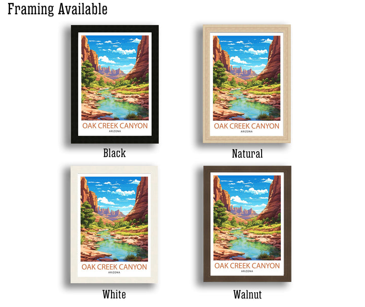 Oak Creek Canyon Arizona Travel Print| Arizona Wall Decor Arizona Home Decor Arizona Illustration Travel Poster Gift For Arizona Lovers