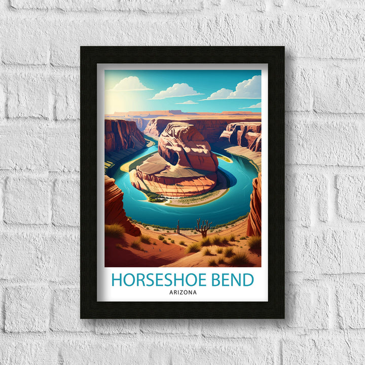 Horseshoe Bend Arizona Travel Print| Arizona Wall Art Arizona Home Decor Arizona Illustration Travel Poster Gift Horseshoe Bend Home Decor