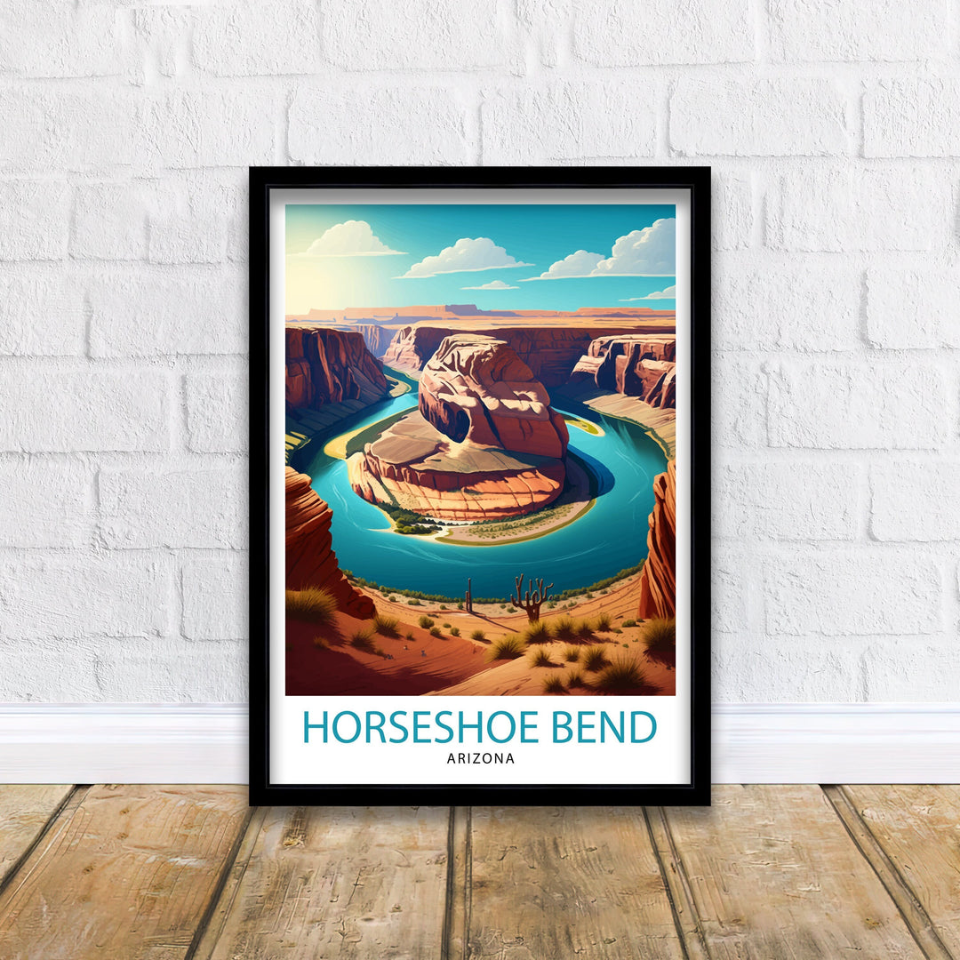 Horseshoe Bend Arizona Travel Print| Arizona Wall Art Arizona Home Decor Arizona Illustration Travel Poster Gift Horseshoe Bend Home Decor