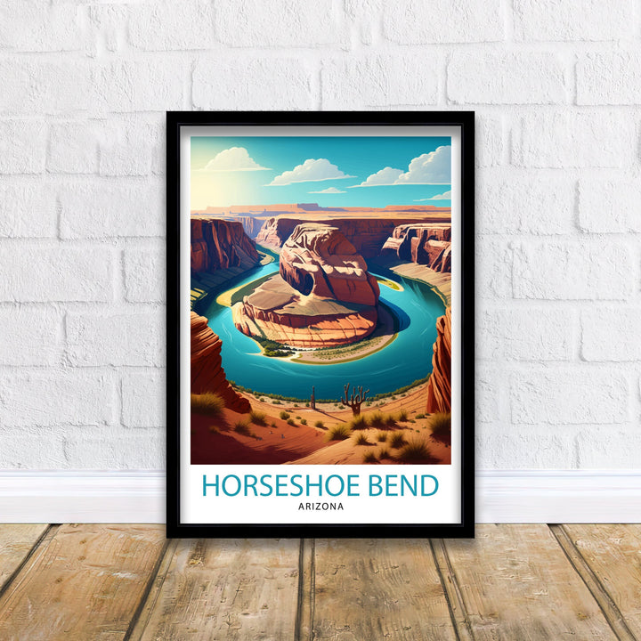 Horseshoe Bend Arizona Travel Print| Arizona Wall Art Arizona Home Decor Arizona Illustration Travel Poster Gift Horseshoe Bend Home Decor