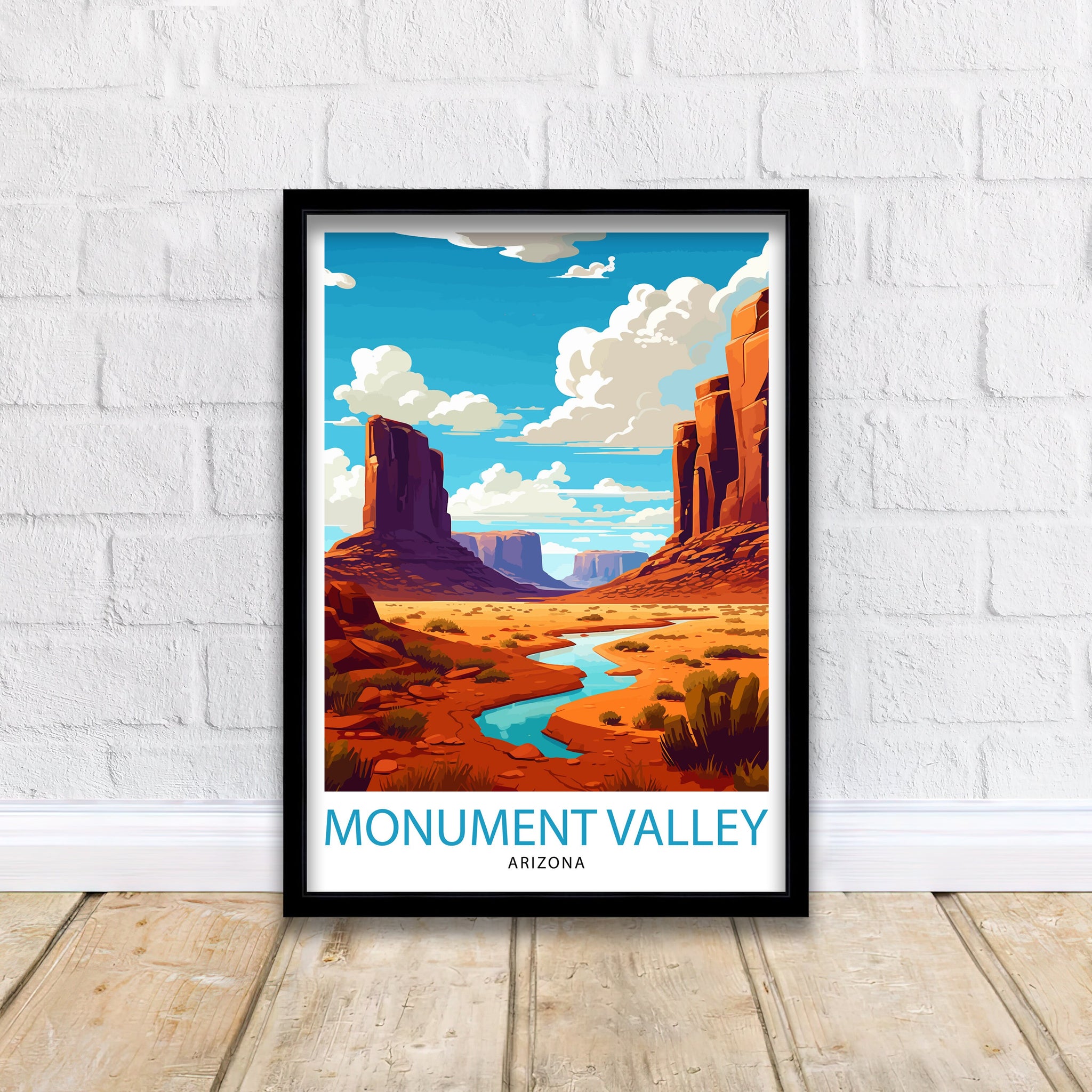 Monument Valley Travel Print| Wall Decor Home Living Decor Monument Valley Illustration Travel Poster Gift for Monument Valley Arizona Home