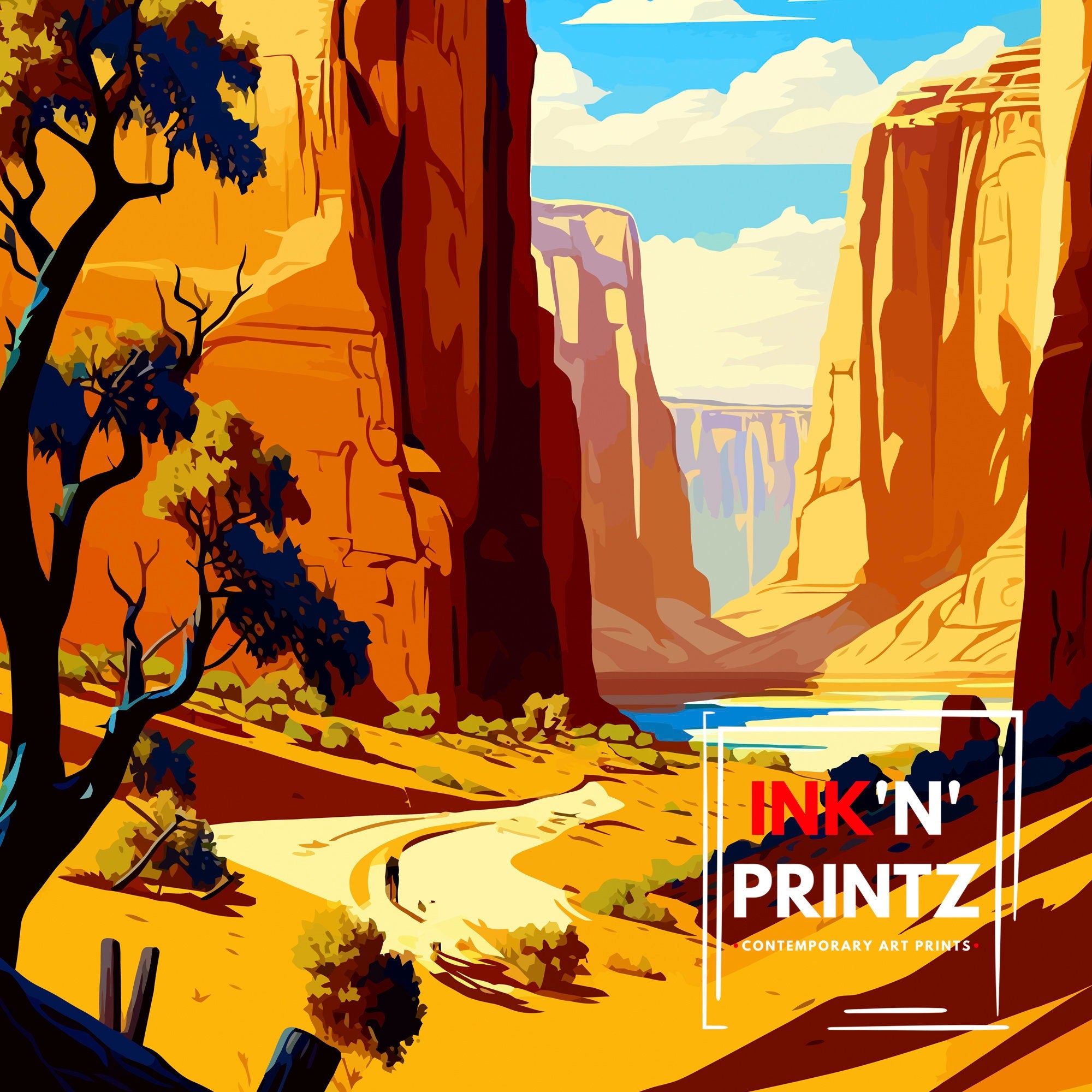 Canyon de Chelly Travel Print Arizona Wall Decor Southwestern Home Living Decor Travel Poster Gift for Canyon de Chelly Arizona Travel Print
