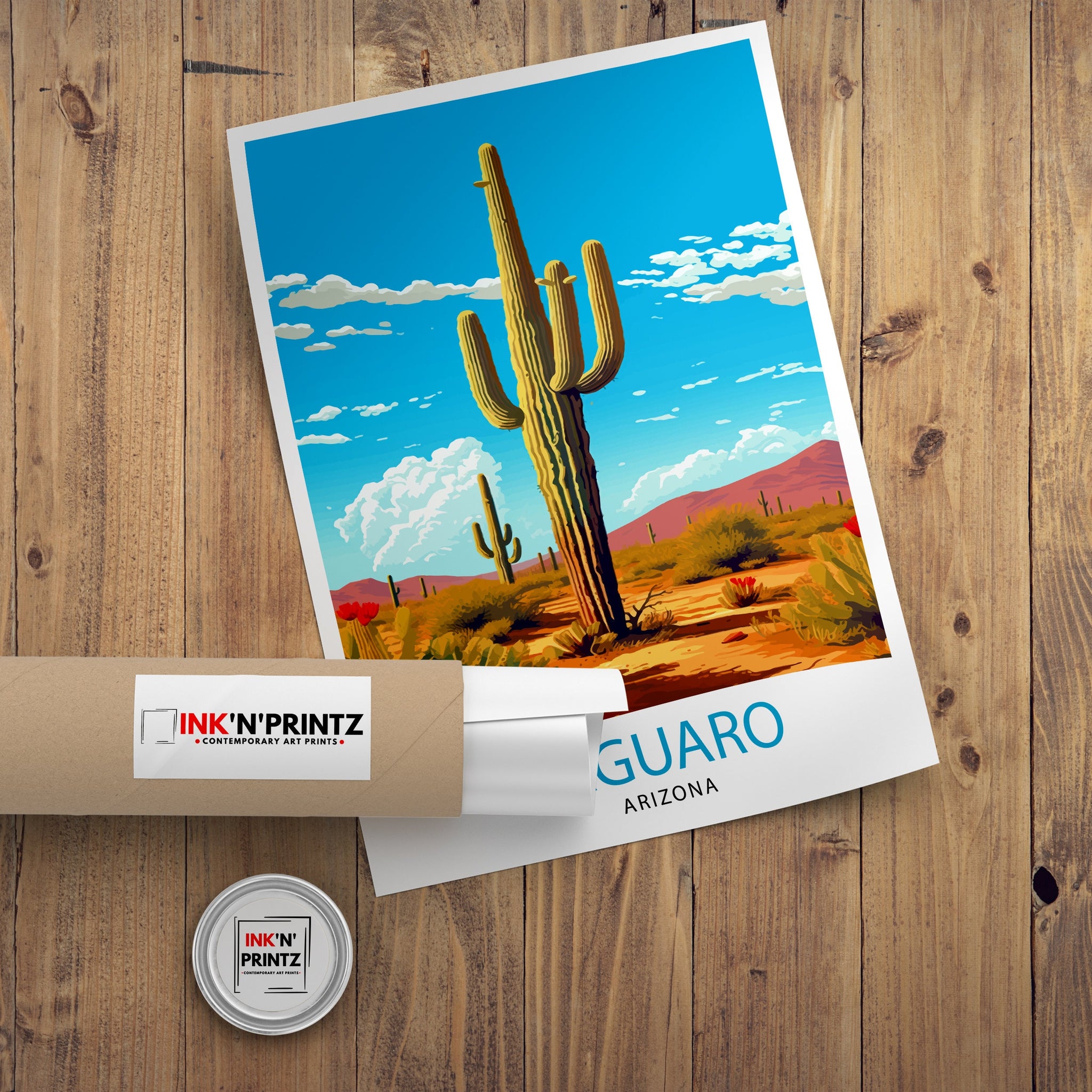 Saguaro Arizona Travel Print Saguaro Wall Decor Saguaro Home Living Decor Saguaro Illustration Travel Poster Gift for Arizona Lovers Arizona