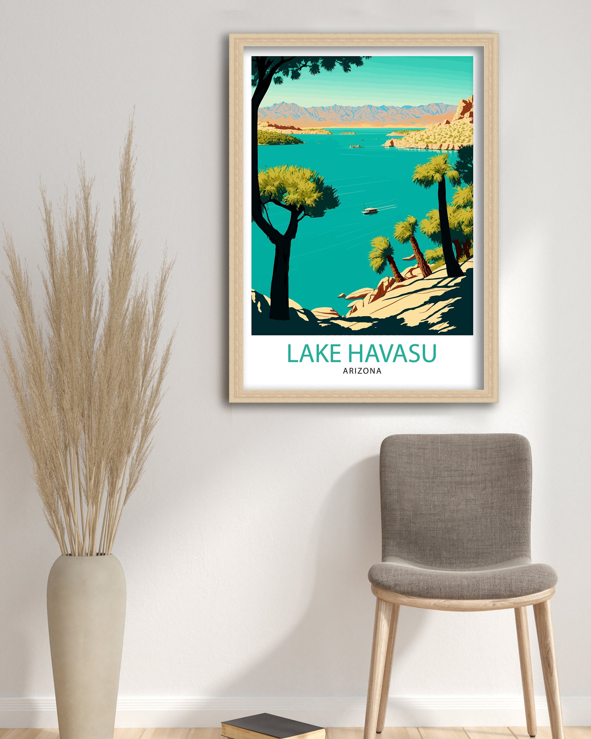 Lake Havasu Arizona Travel Print| Lake Havasu Wall Decor Arizona Home Living Decor Lake Havasu Illustration Travel Poster Gift for Arizona