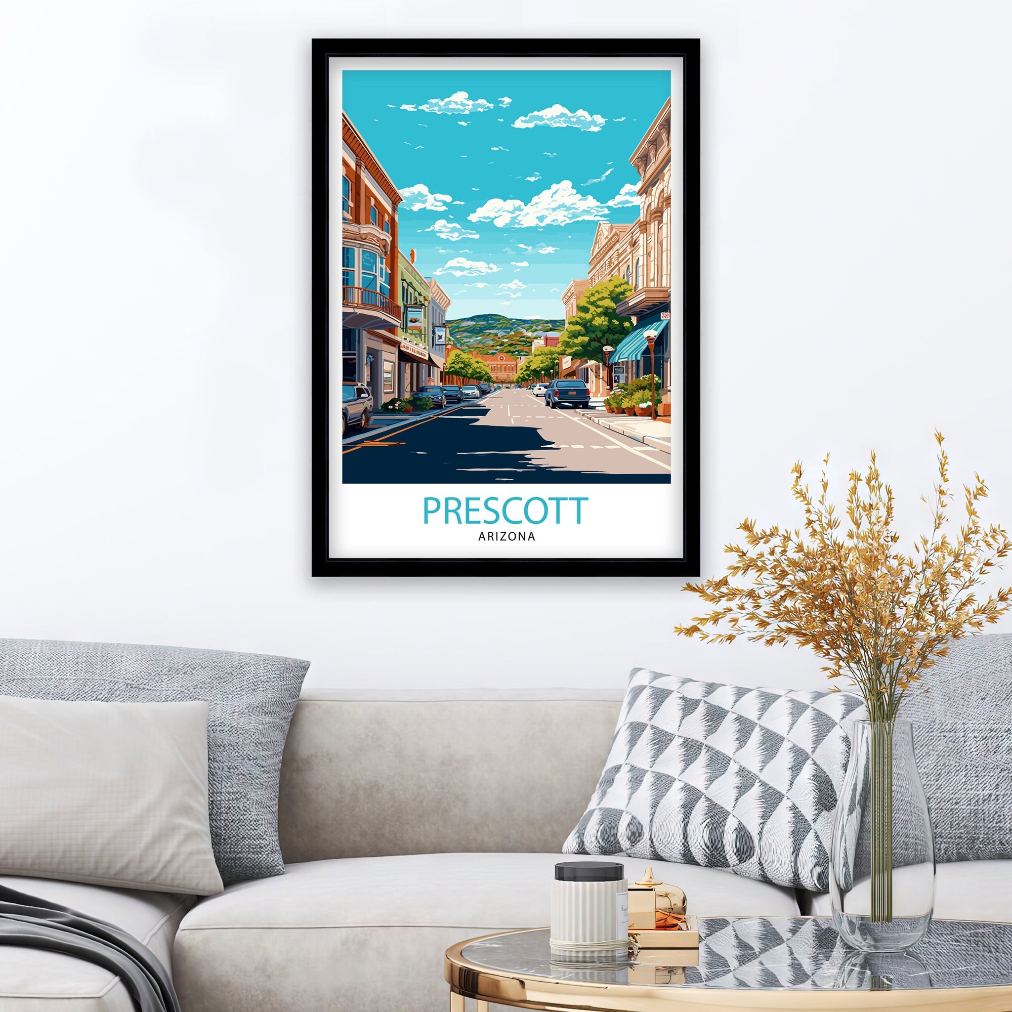 Prescott Arizona Travel Print| Prescott Wall Art Arizona Travel Poster Prescott Arizona Home Decor Prescott Illustration Gift For Arizona