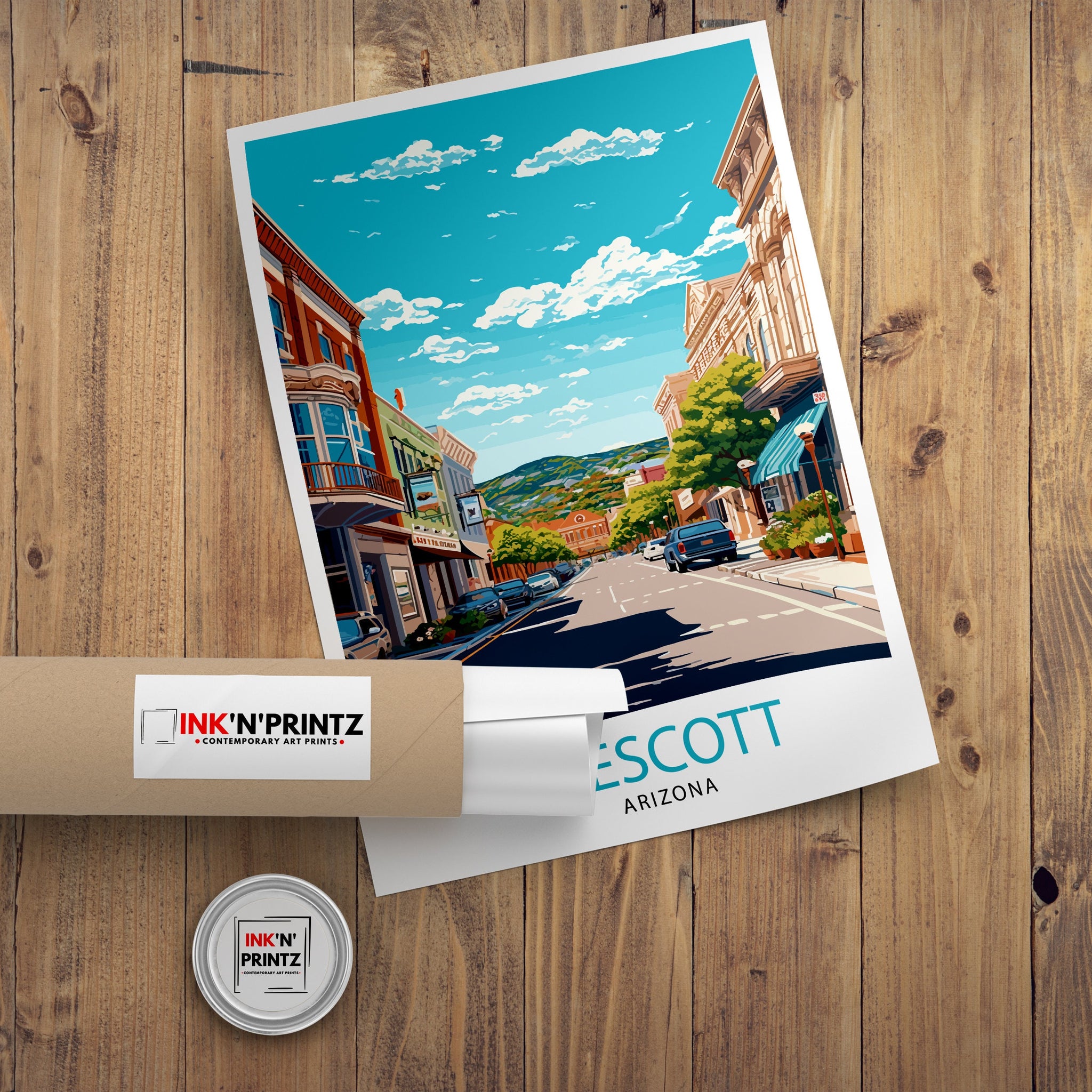 Prescott Arizona Travel Print| Prescott Wall Art Arizona Travel Poster Prescott Arizona Home Decor Prescott Illustration Gift For Arizona