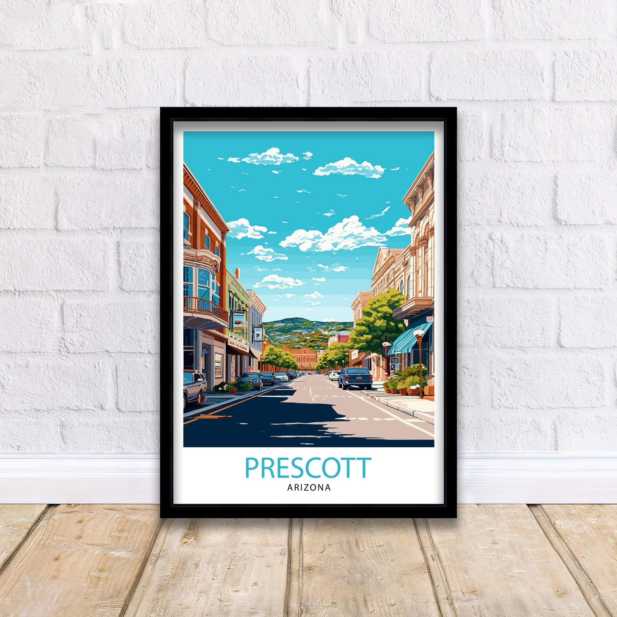 Prescott Arizona Travel Print| Prescott Wall Art Arizona Travel Poster Prescott Arizona Home Decor Prescott Illustration Gift For Arizona