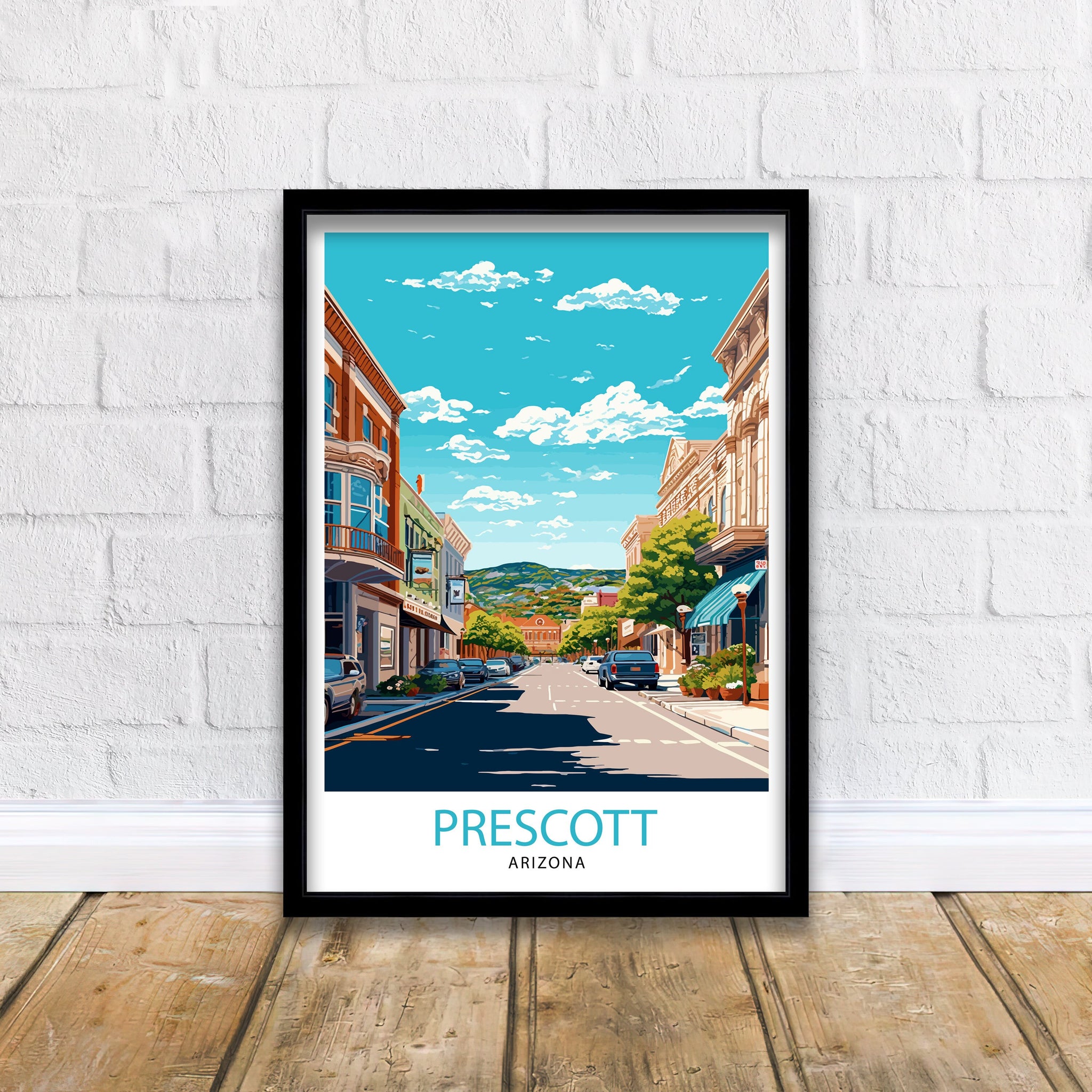 Prescott Arizona Travel Print| Prescott Wall Art Arizona Travel Poster Prescott Arizona Home Decor Prescott Illustration Gift For Arizona