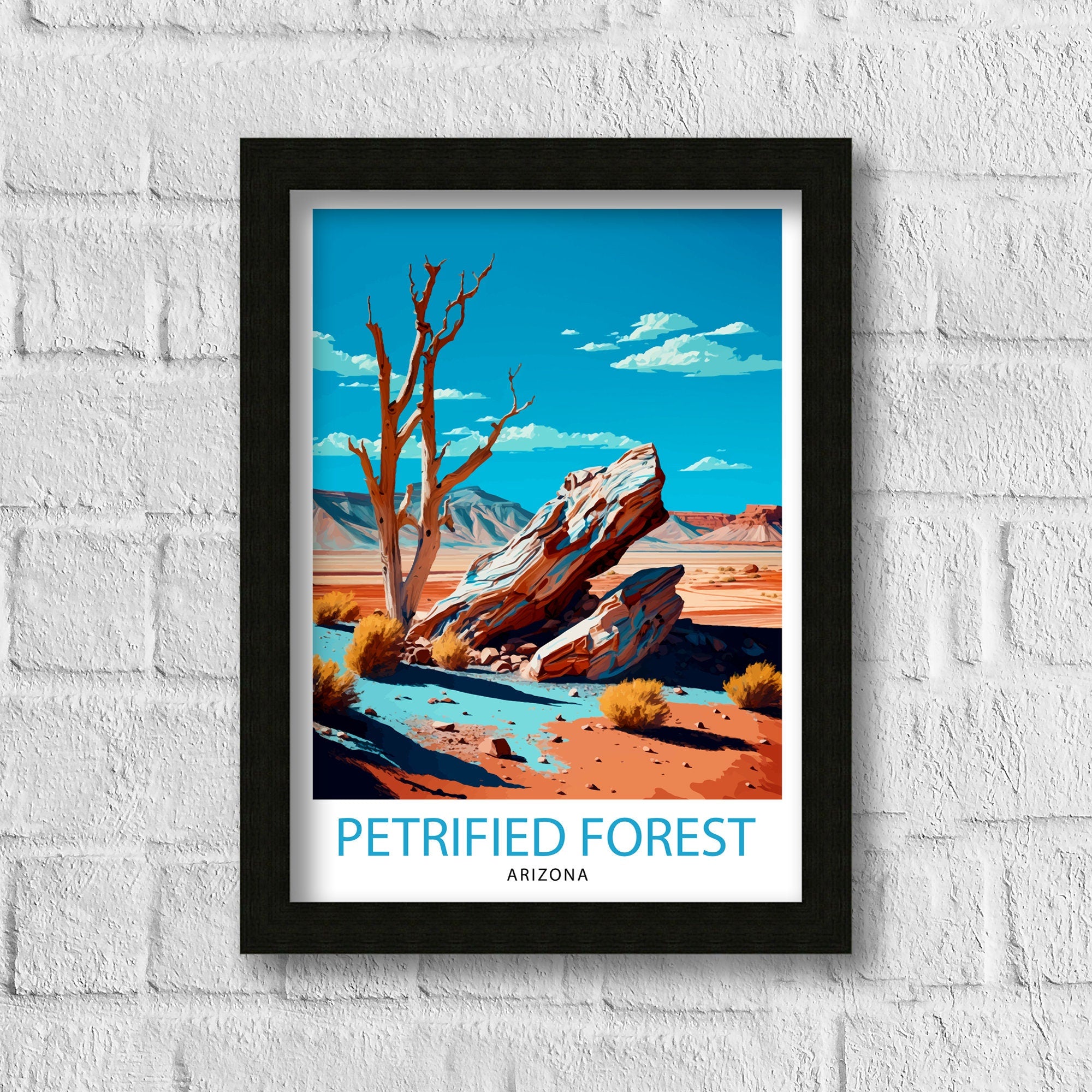 Petrified Forest Arizona Travel Print| Arizona Wall Decor Arizona Home Living Decor Arizona Illustration Travel Poster Gift For Arizona Home