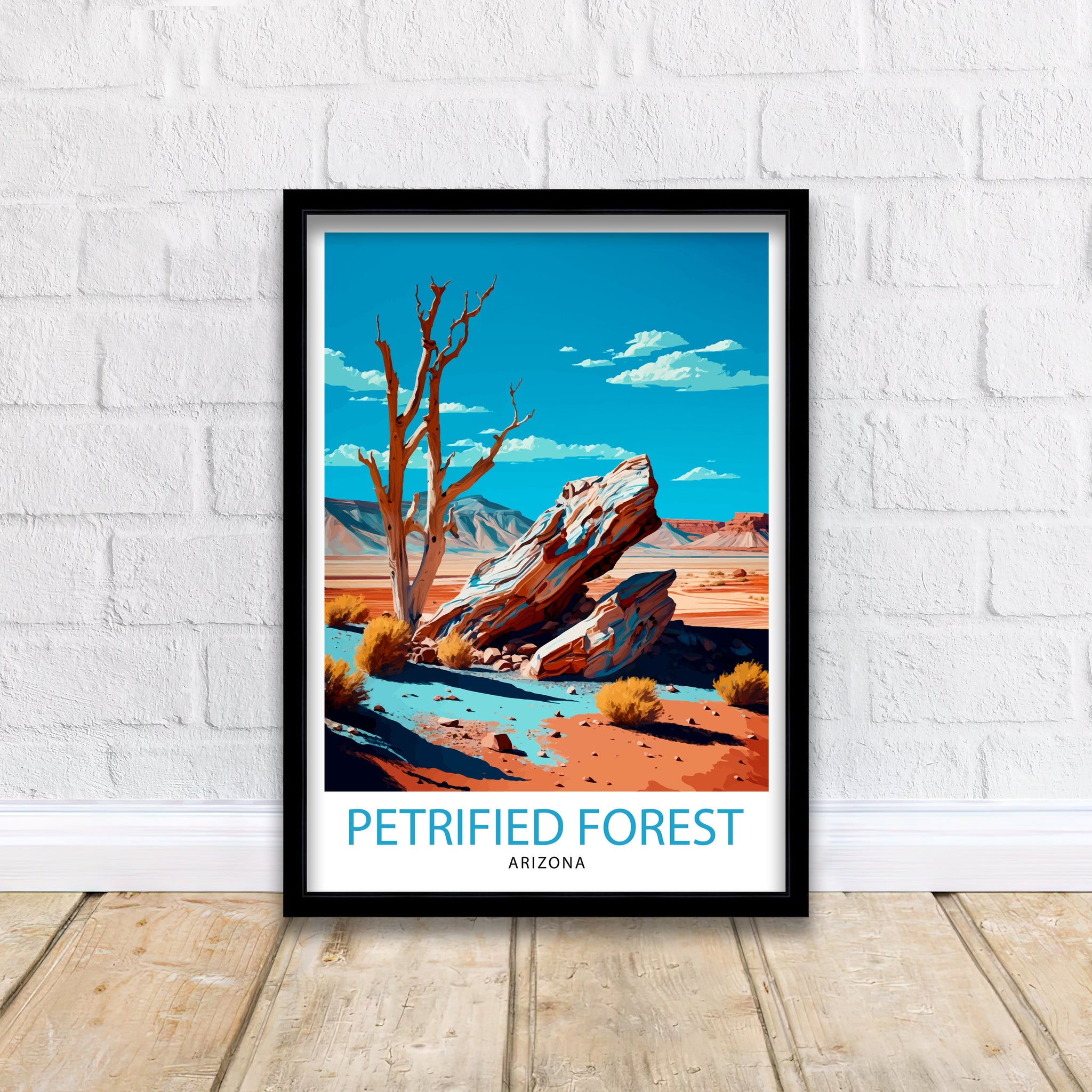 Petrified Forest Arizona Travel Print| Arizona Wall Decor Arizona Home Living Decor Arizona Illustration Travel Poster Gift For Arizona Home