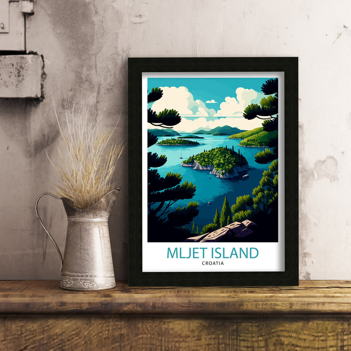 Mljet Croatia Travel Poster Mljet Wall Art Mljet Home Decor Mljet Illustration, Mljet Travel Poster Croatia Poster Croatia Wall Art Croatia