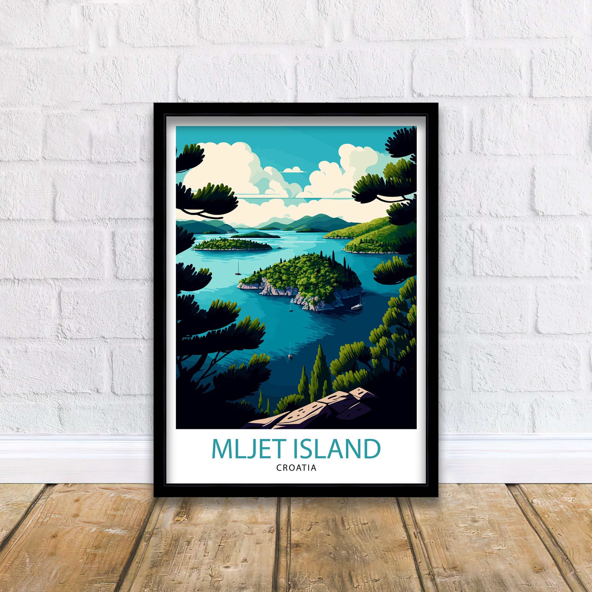 Mljet Island Croatia Art Print, Travel Poster